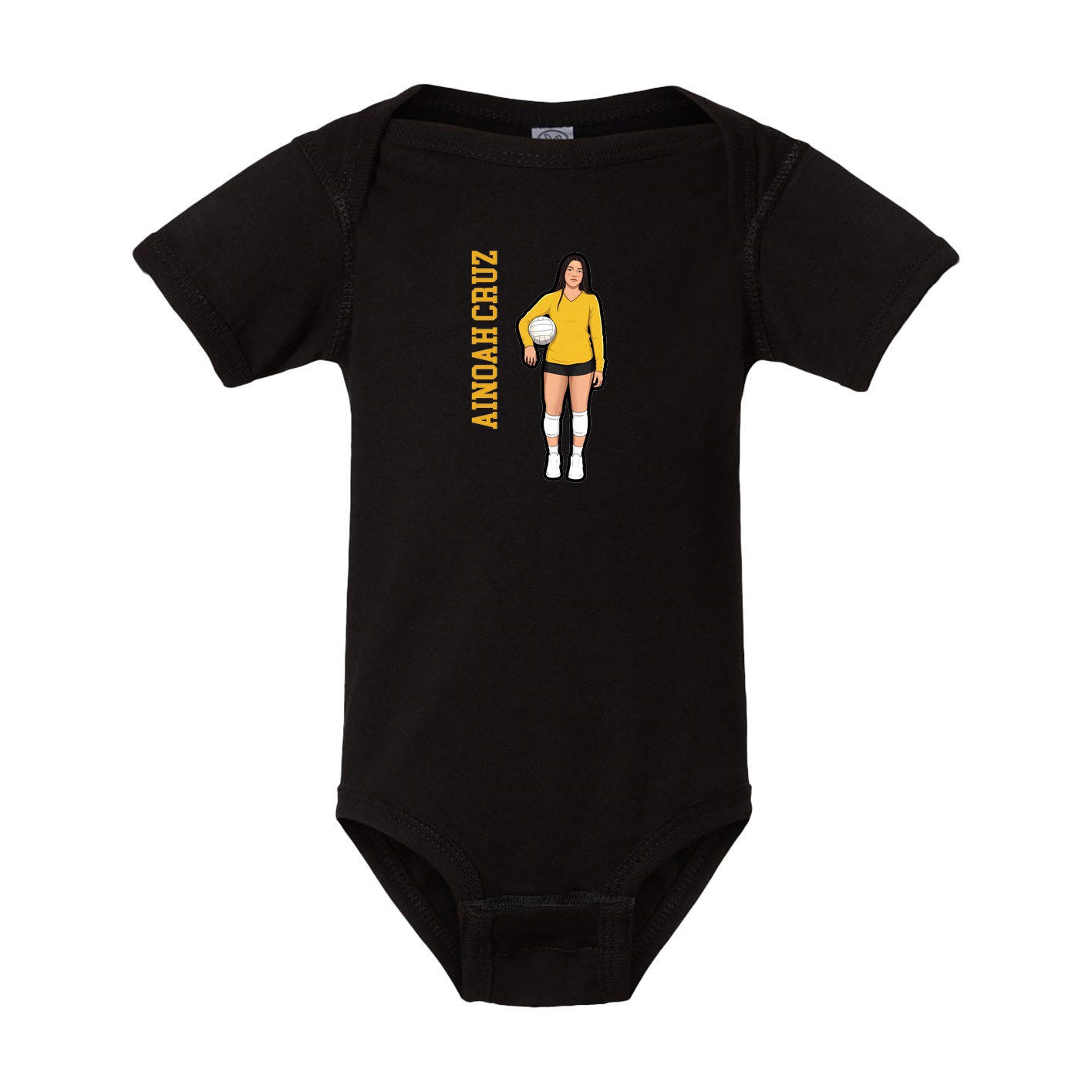 Baby Onesie — Name Vertical in Black