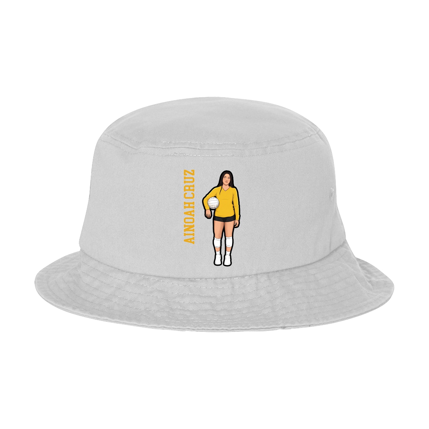 Bucket Cap — Name Vertical in White