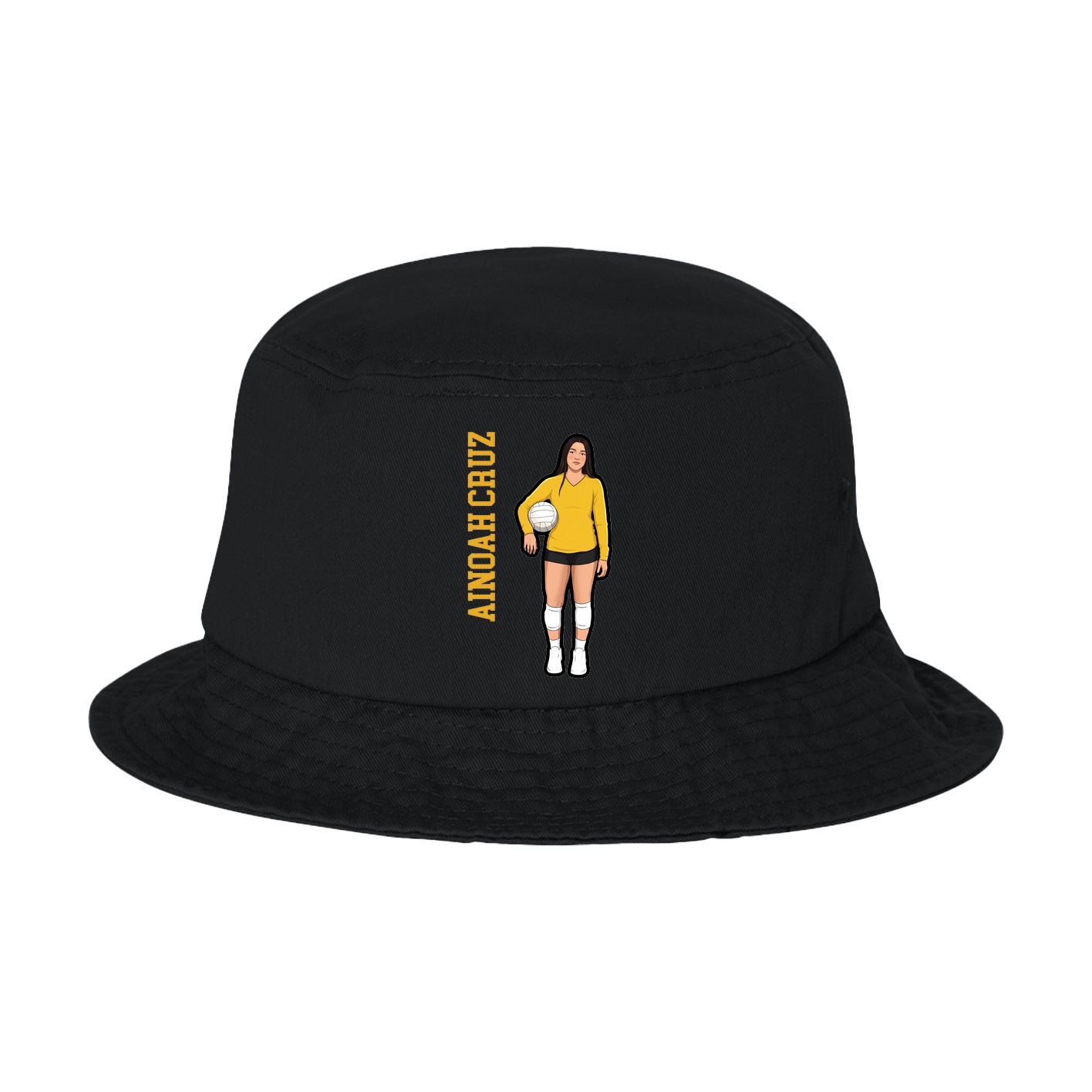 Bucket Cap — Name Vertical in Black