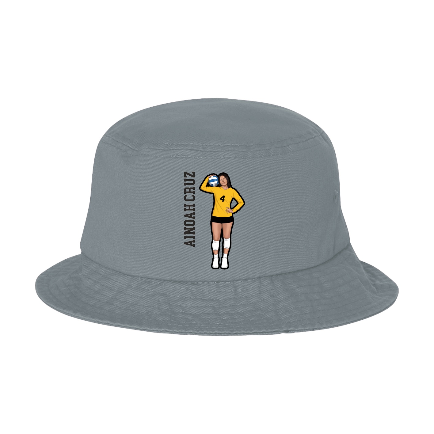 Bucket Cap — Name Vertical in Grey