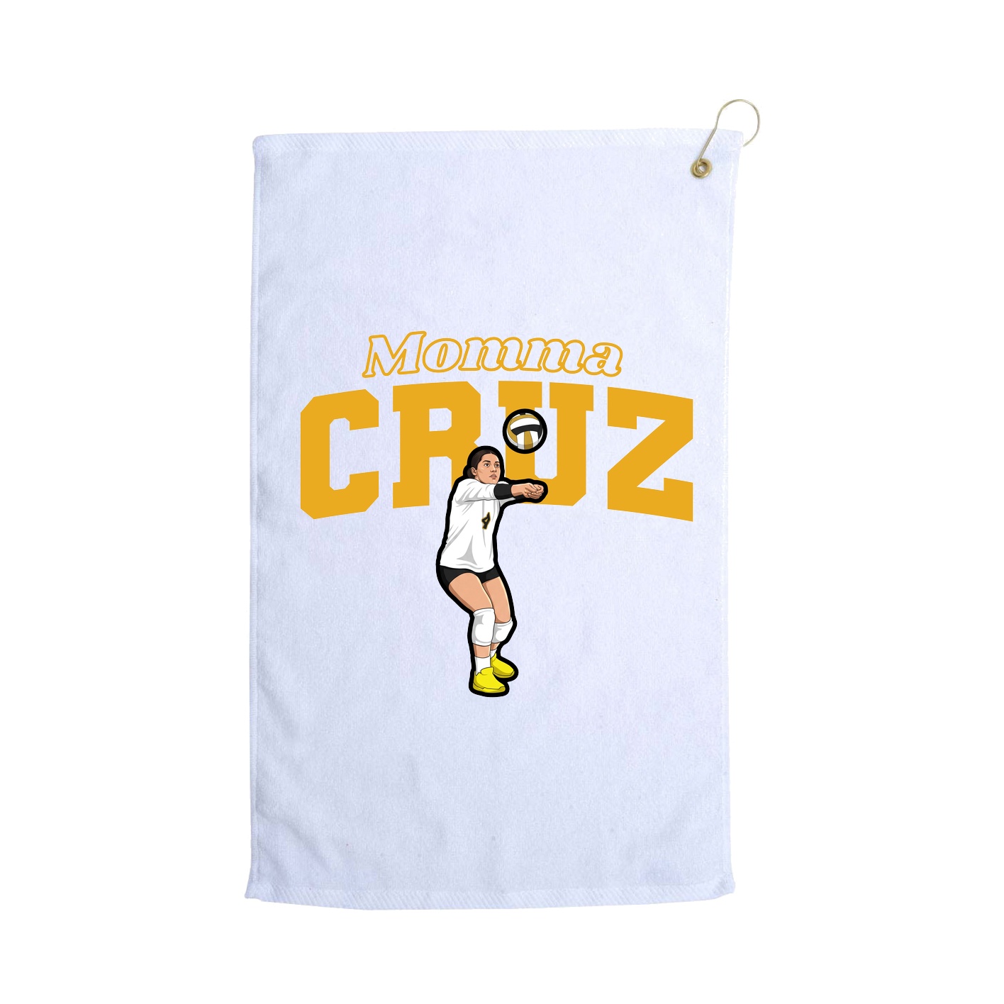 Golf Towel — Mothers Day Block in White