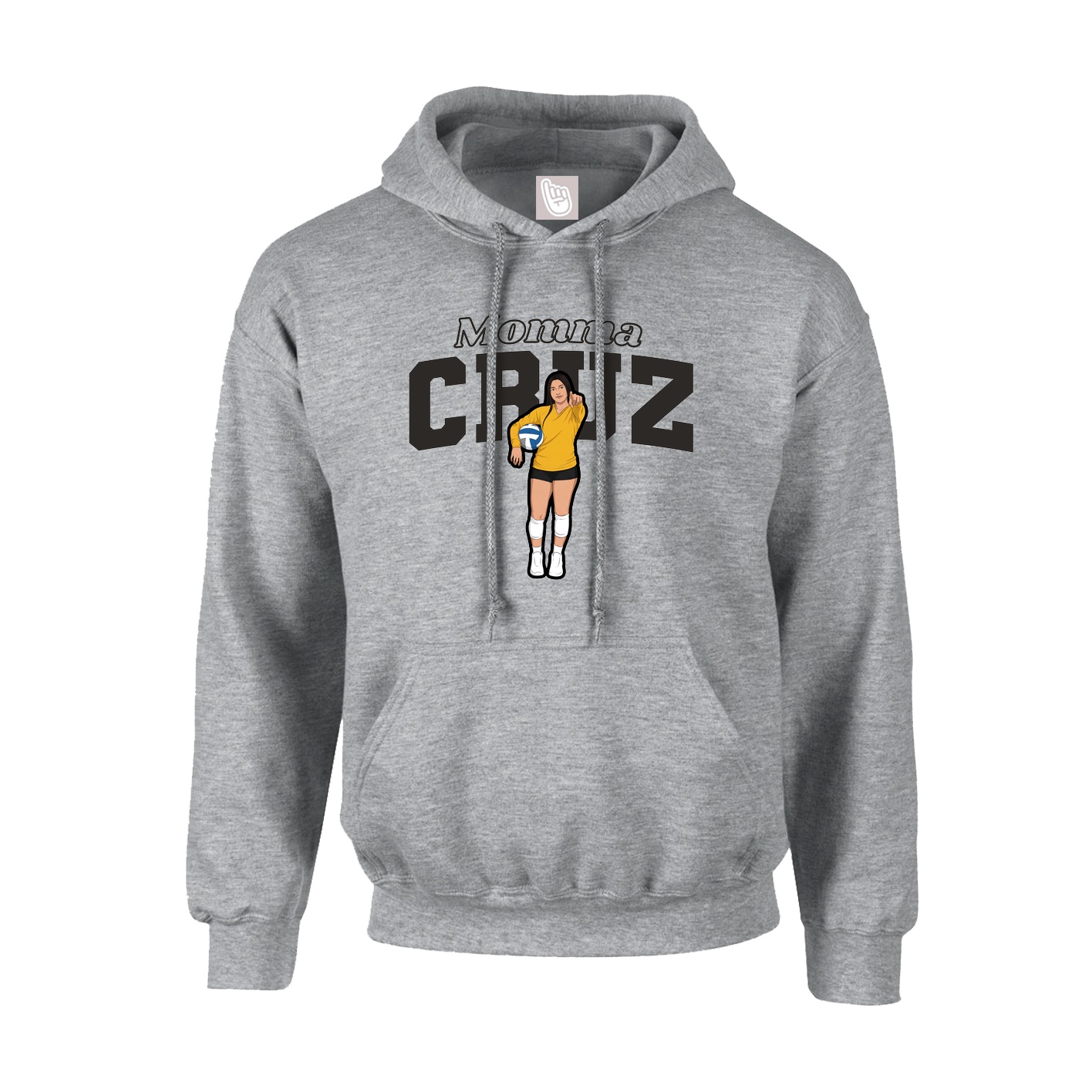 Youth Hoodie — Mothers Day Block in Grey