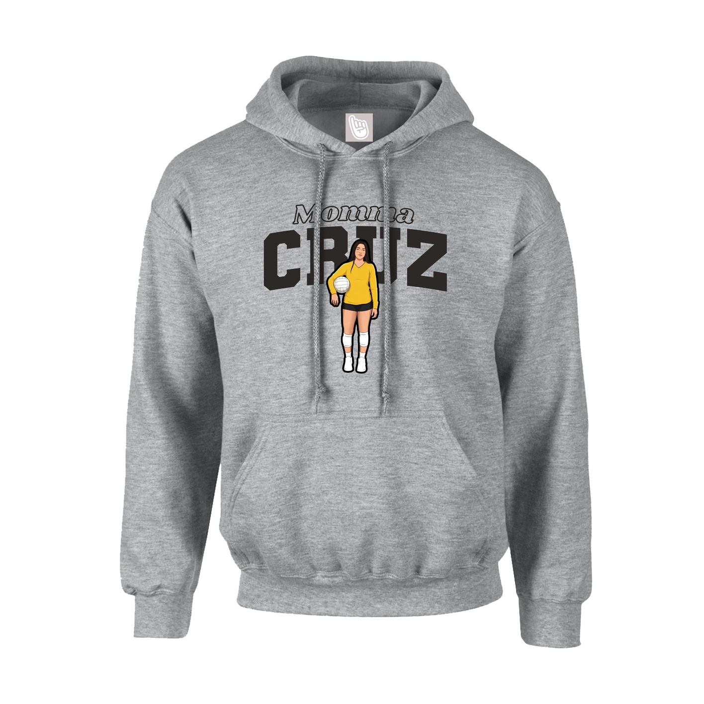 Youth Hoodie — Mothers Day Block in Grey
