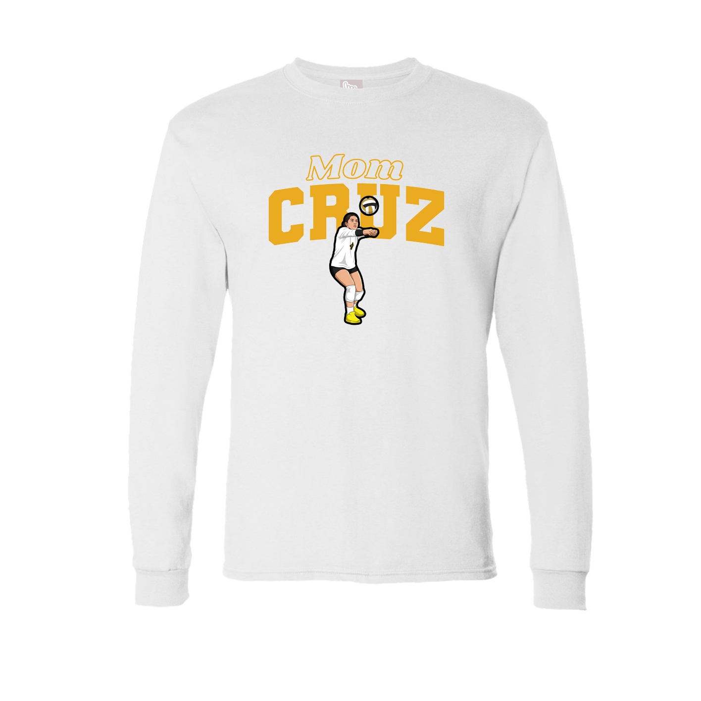 Long Sleeve Tee — Mothers Day Block in White