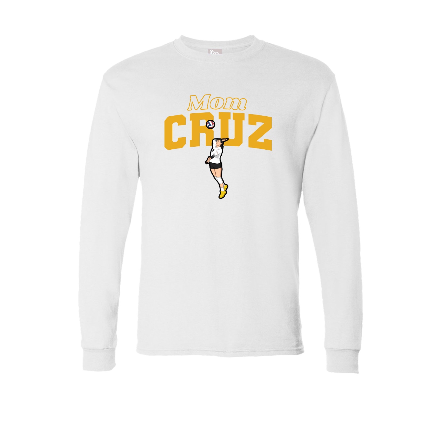 Long Sleeve Tee — Mothers Day Block in White