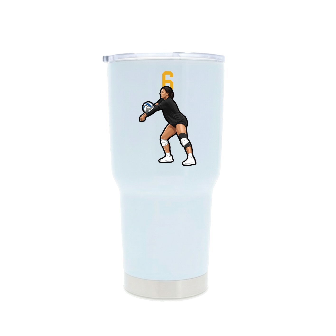 30oz Stainless Steel Tumbler — Number Top in White
