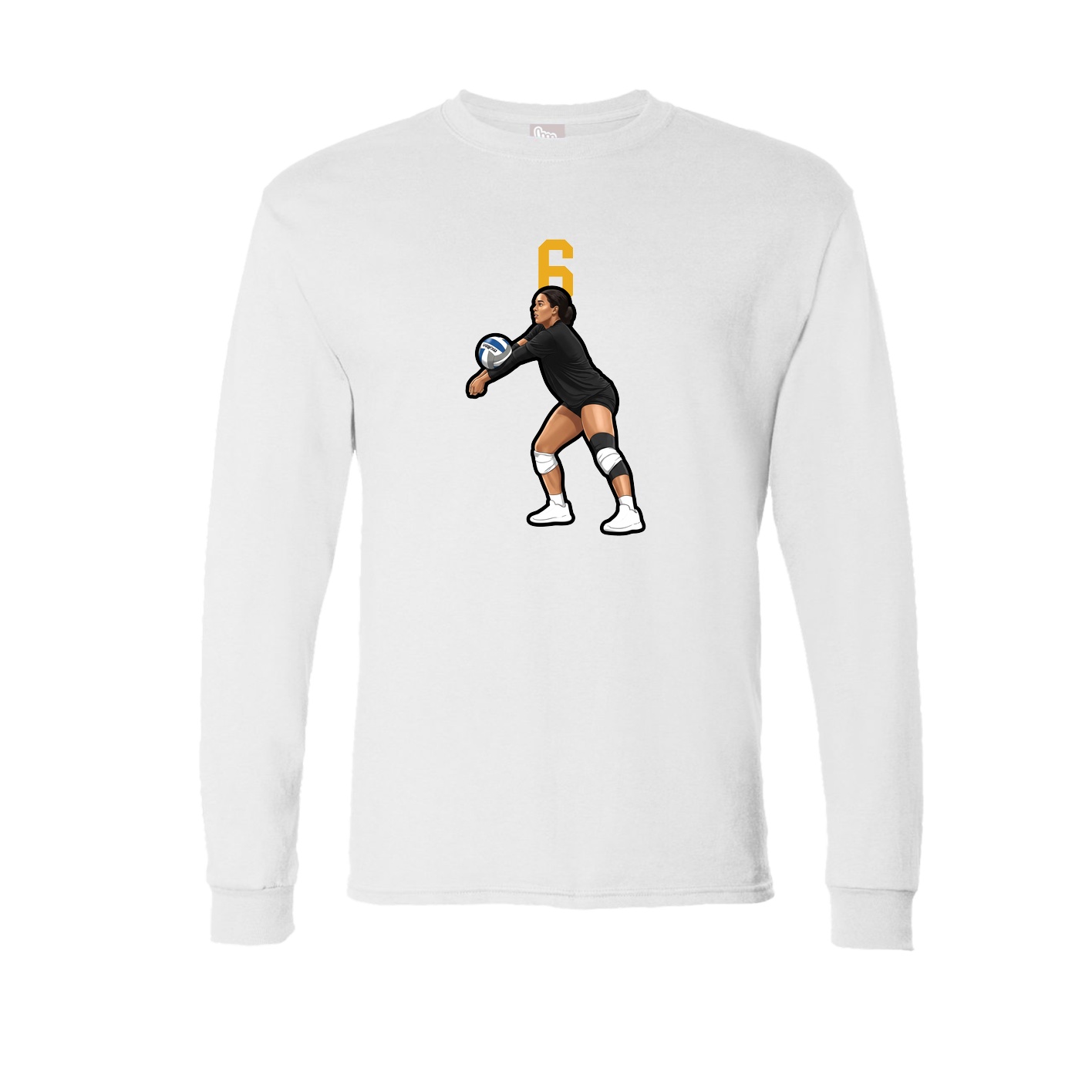 Long Sleeve Tee — Number Top in White