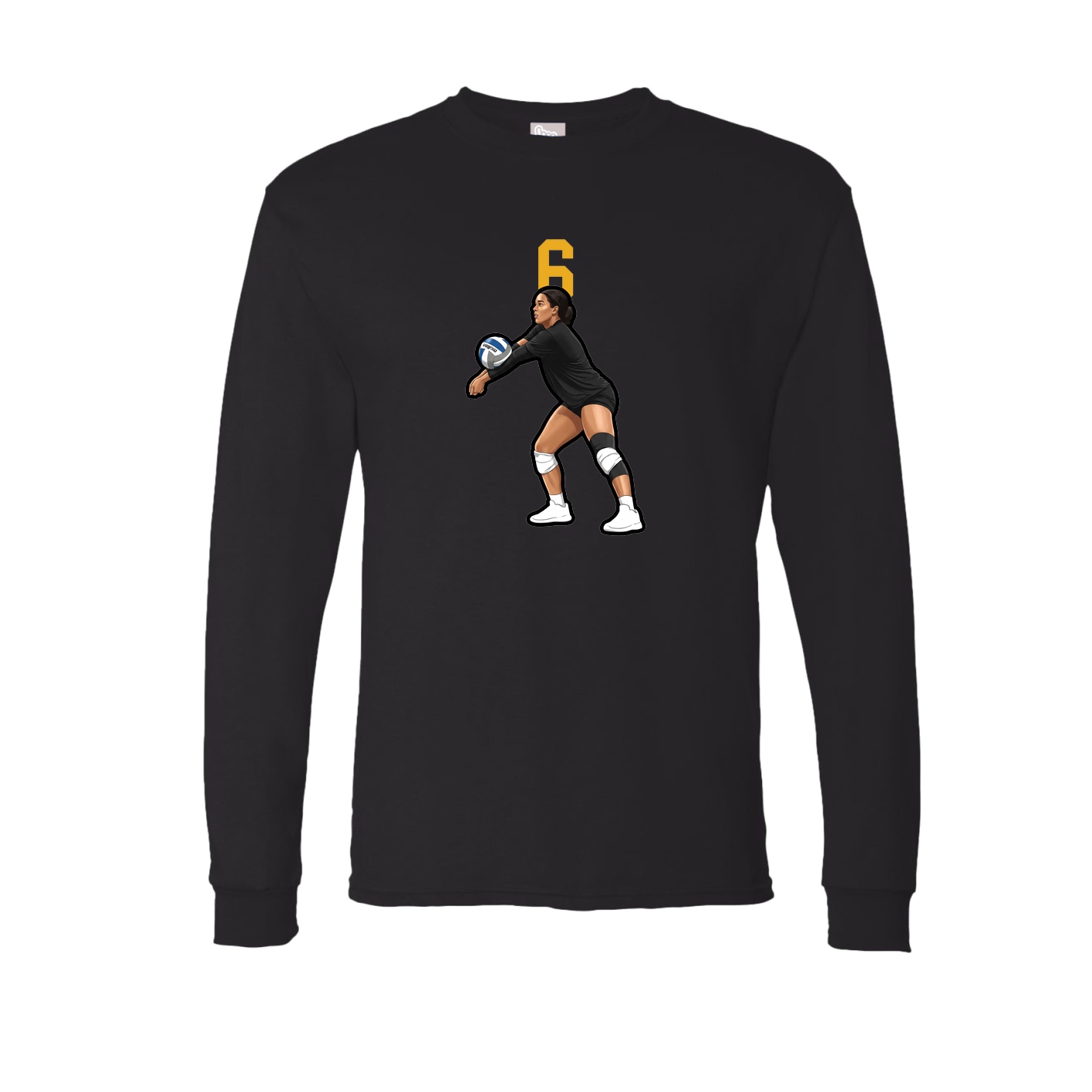 Long Sleeve Tee — Number Top in Black