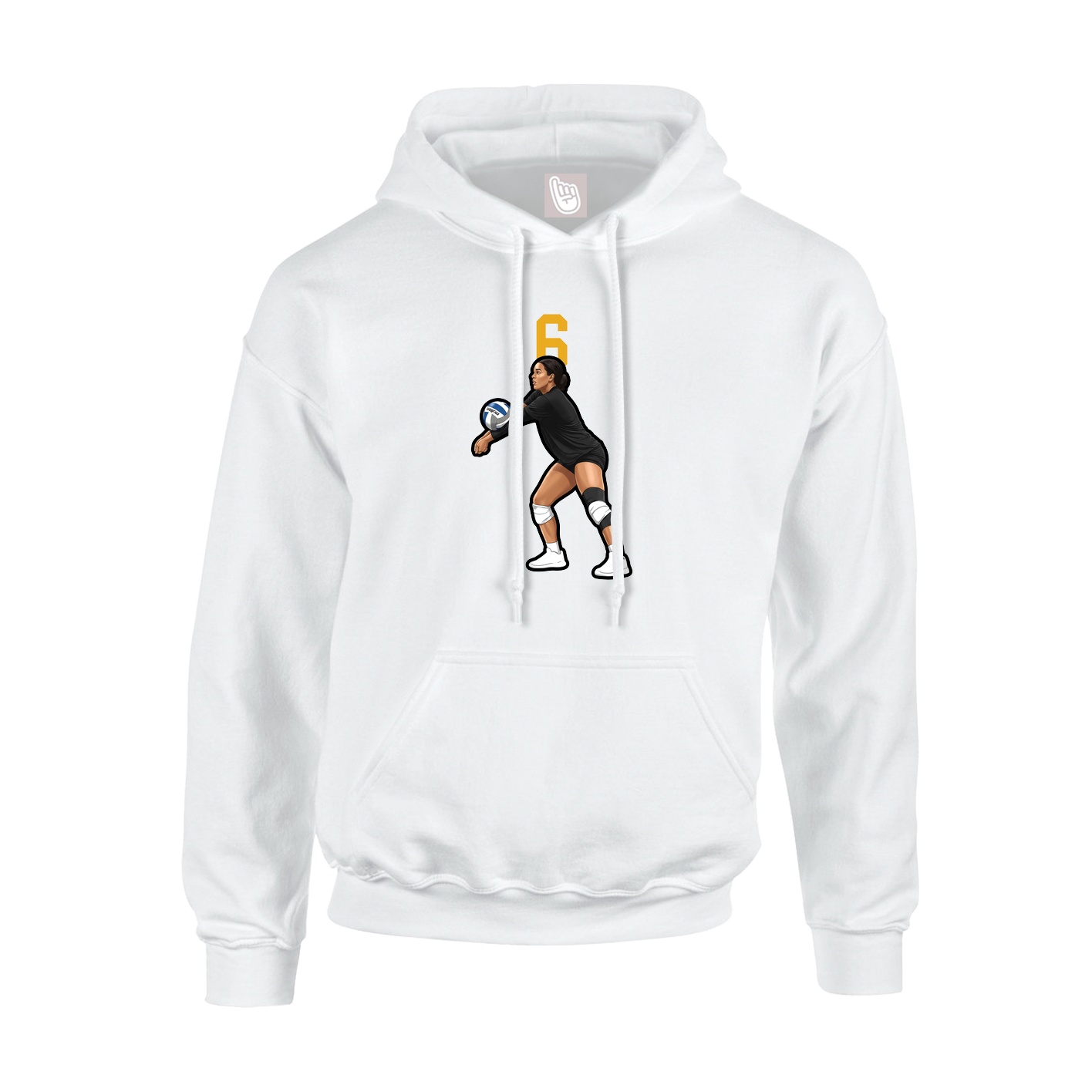 Hoodie — Number Top in White
