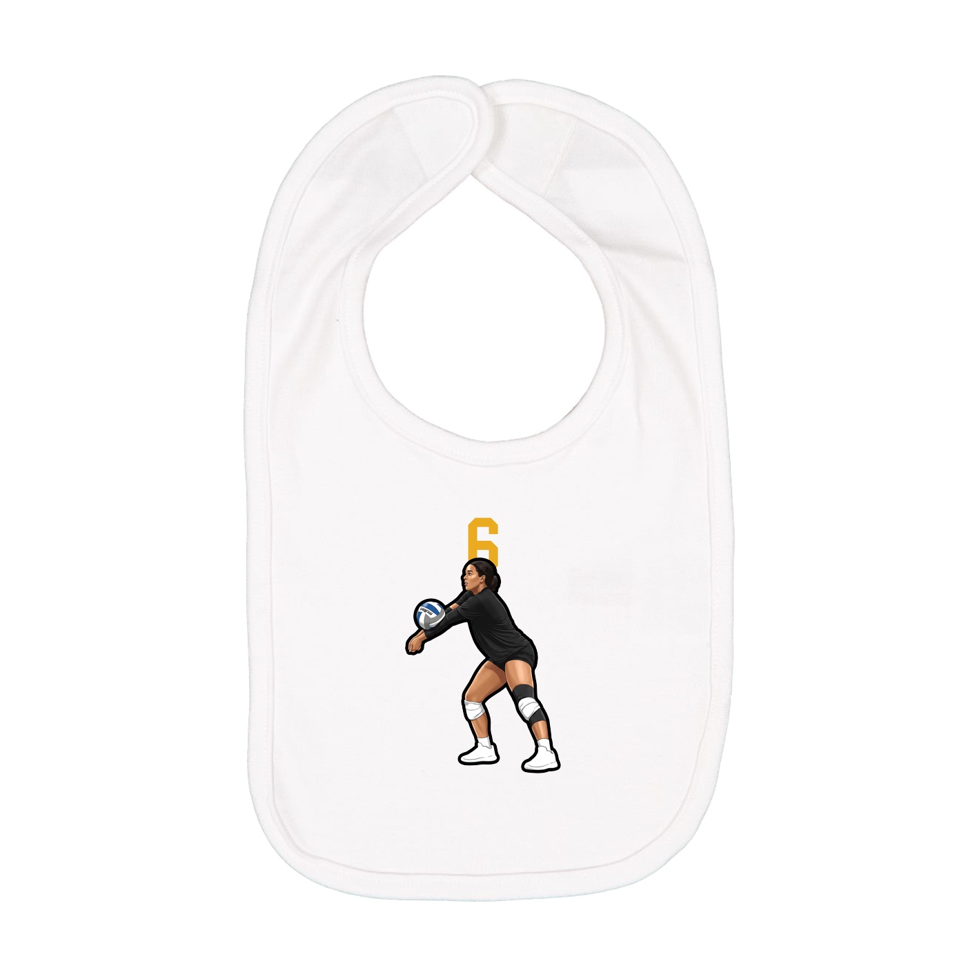 Infant Bib — Number Top in White