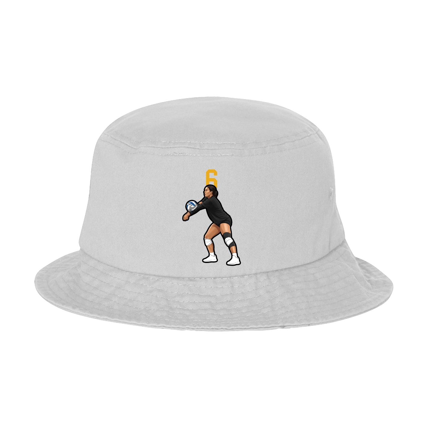 Bucket Cap — Number Top in White