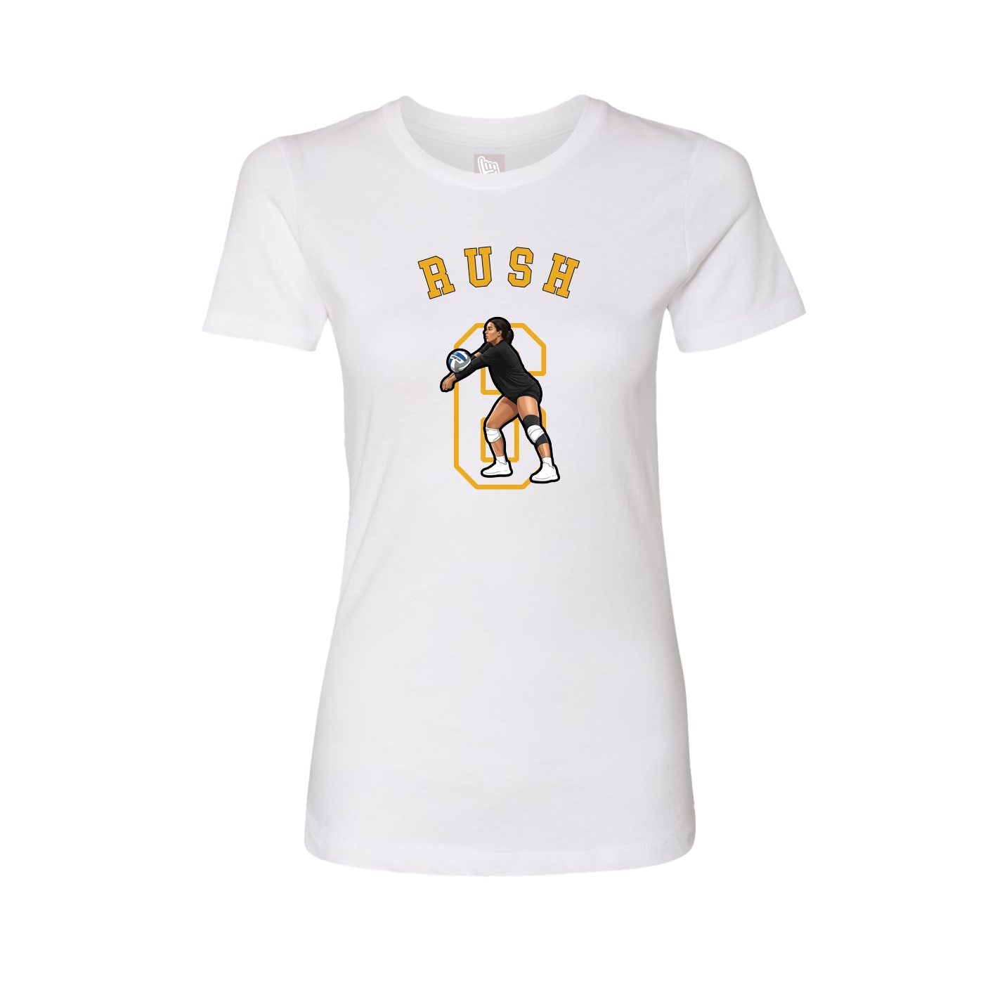 Fitted Women's Tee — Shirsey Arch in White