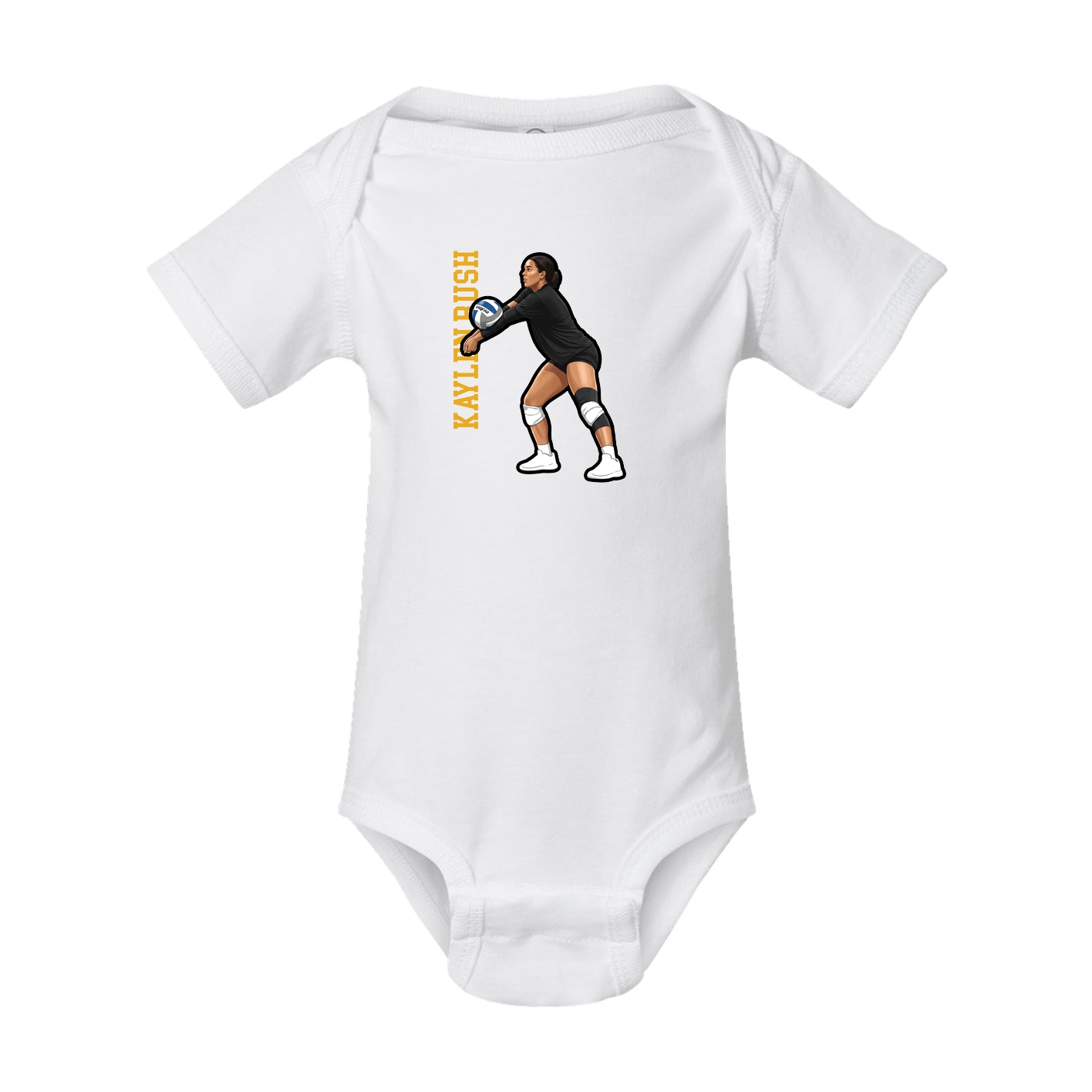 Baby Onesie — Name Vertical in White