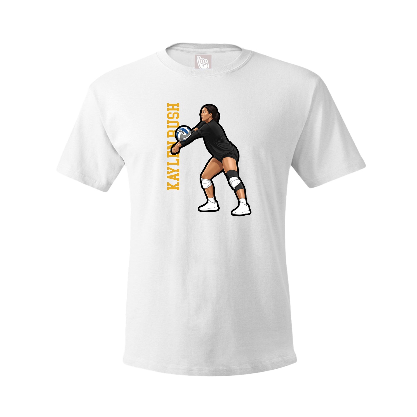 Tee — Name Vertical in White
