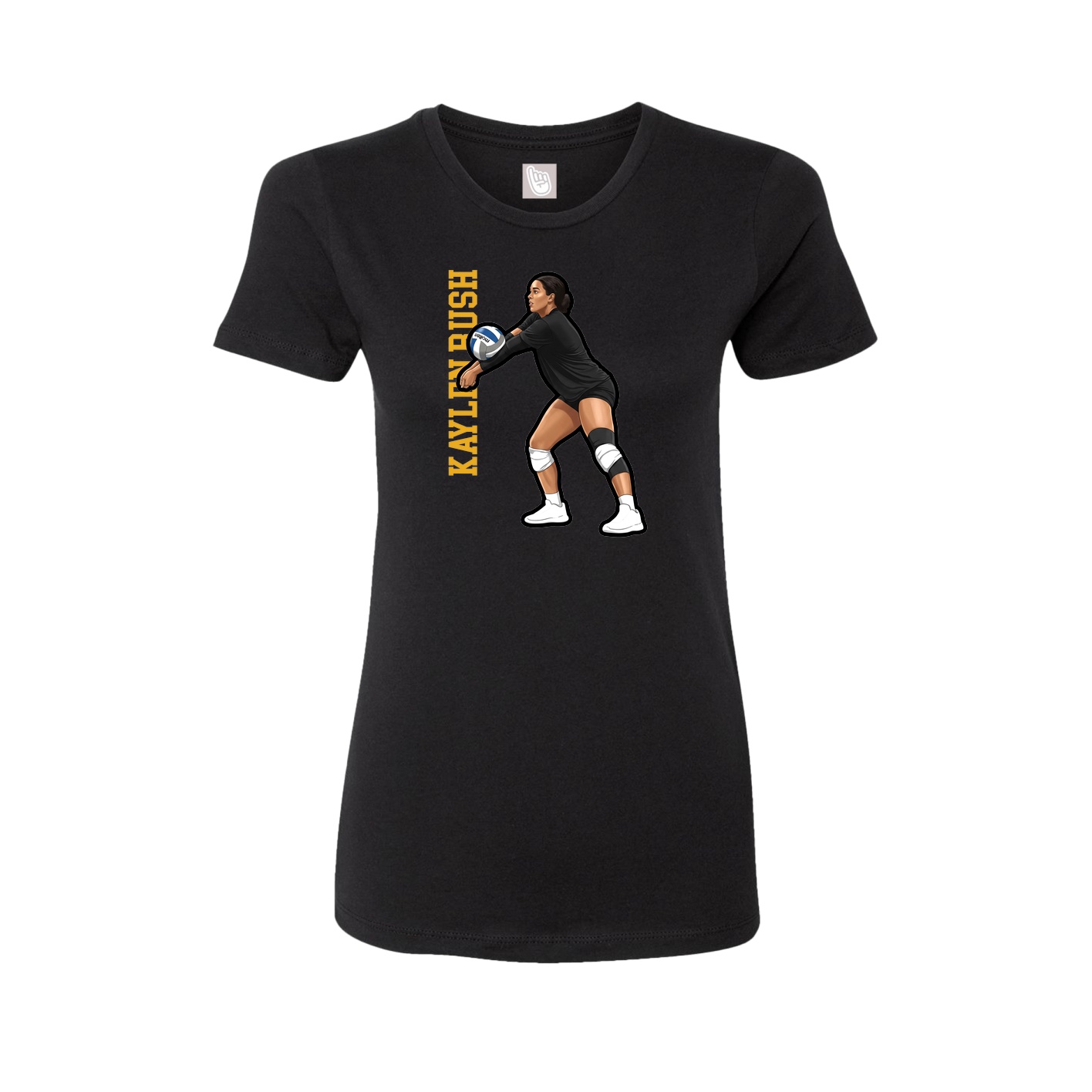 Womens Tee — Name Vertical in Black