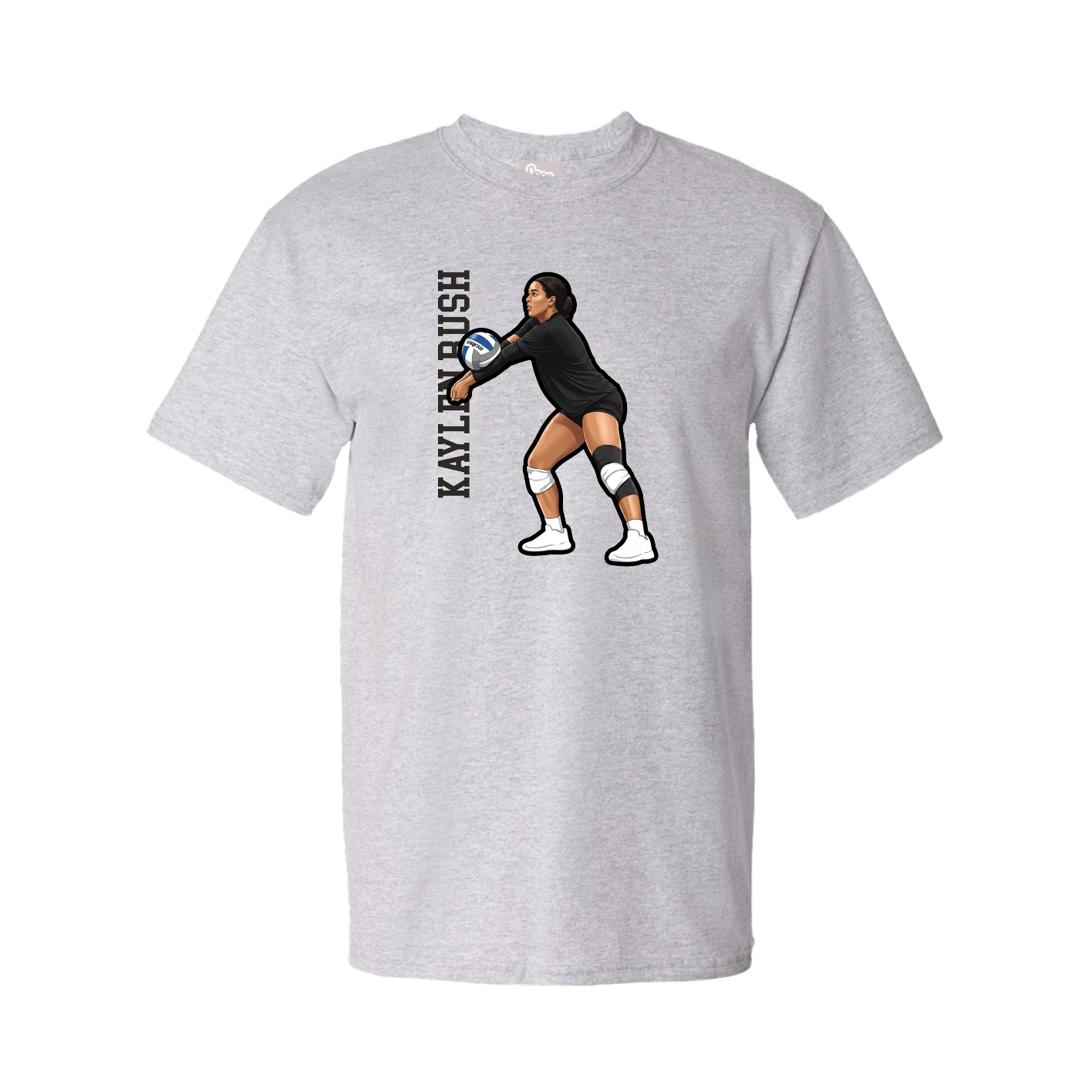 Youth Tee — Name Vertical in Grey