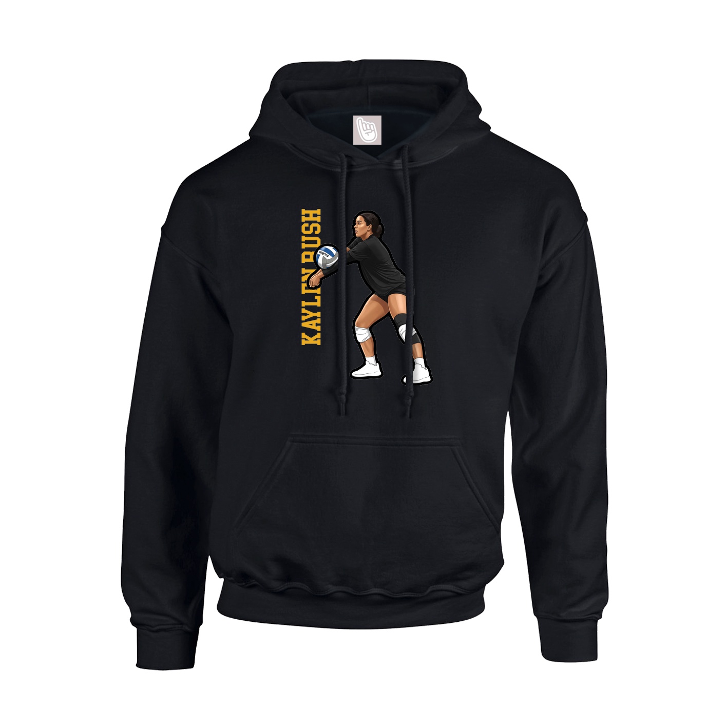Youth Hoodie — Name Vertical in Black
