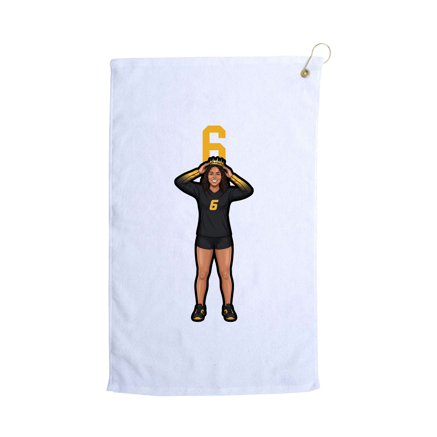 Golf Towel — Number Top in White