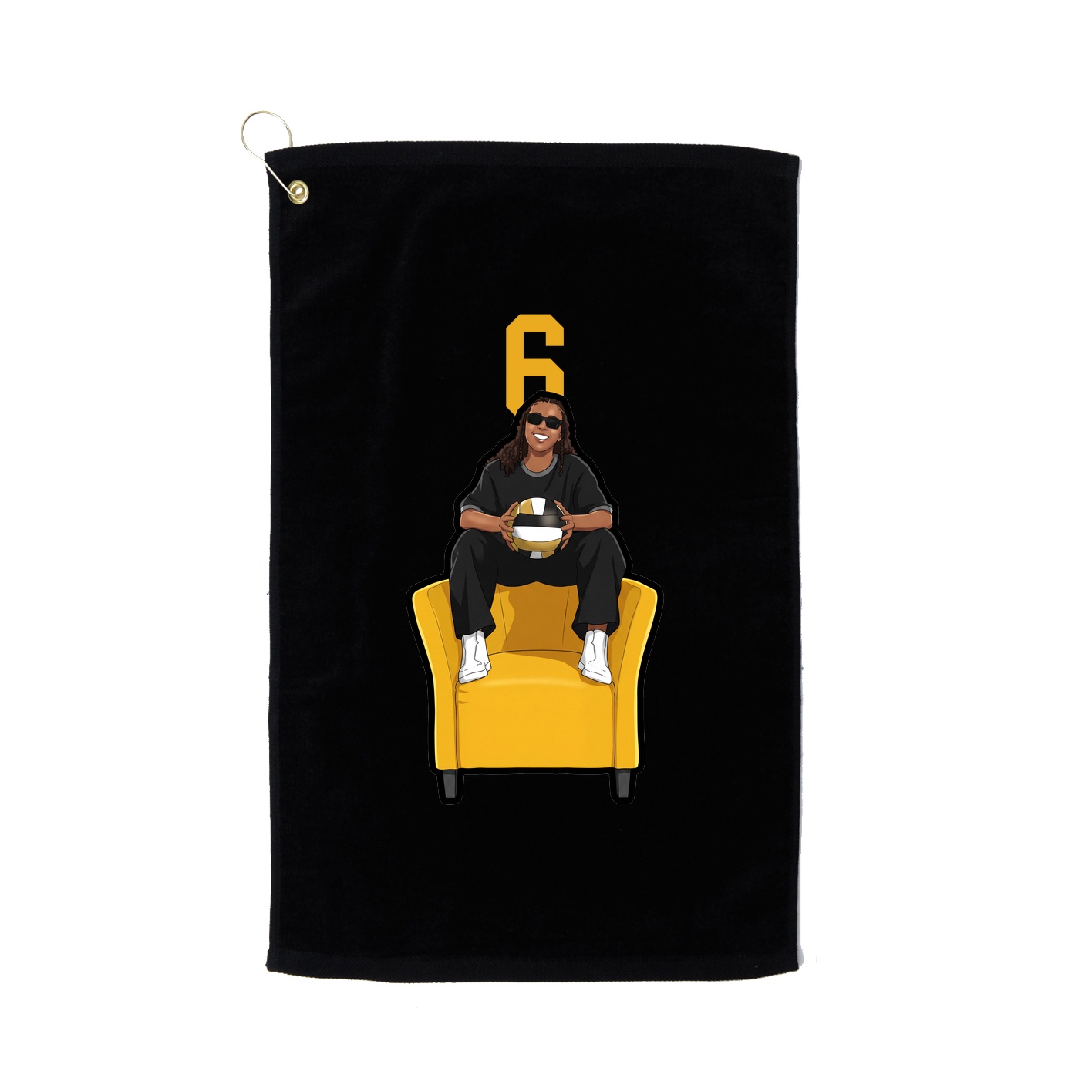 Golf Towel — Number Top in Black