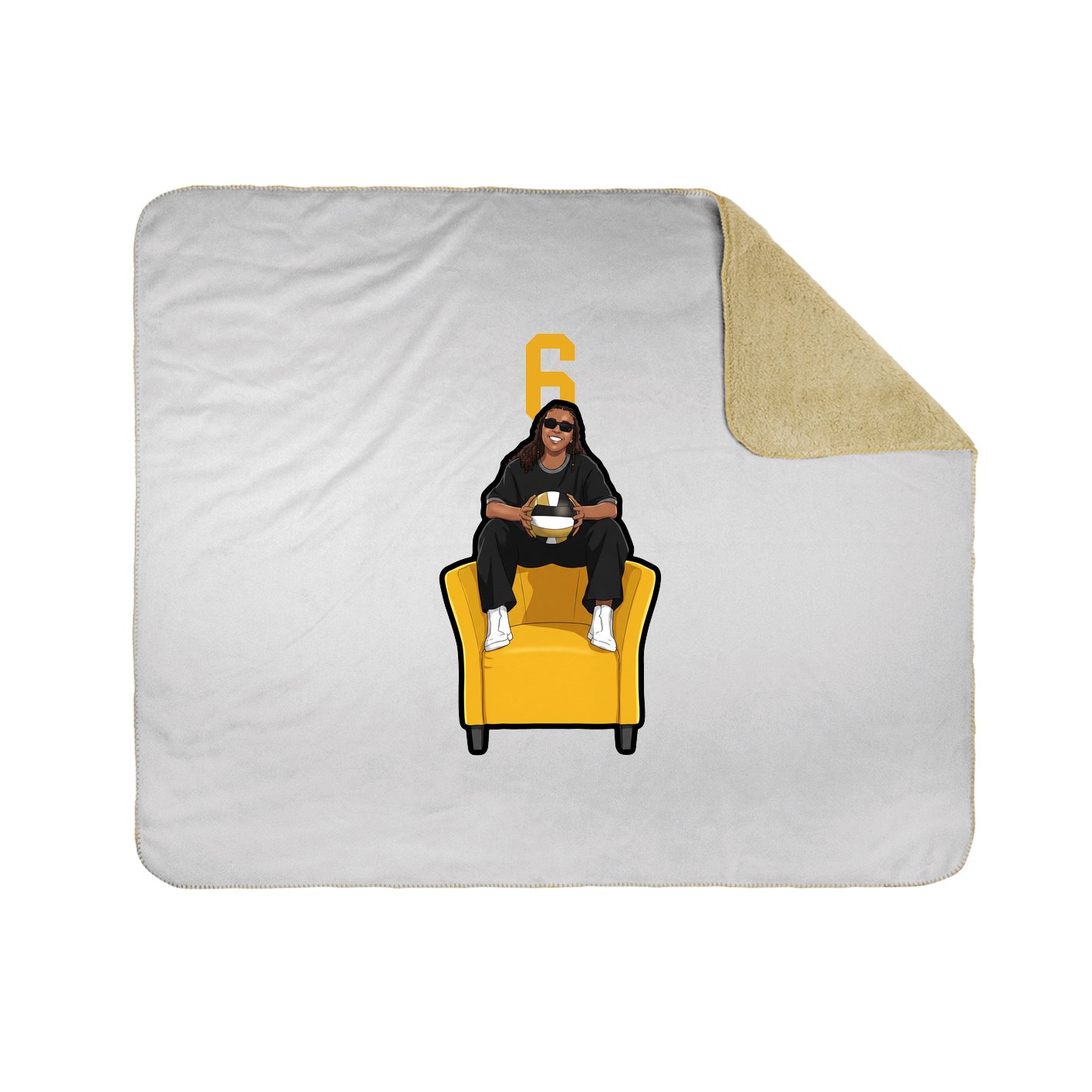 Throw Blanket — Number Top in White
