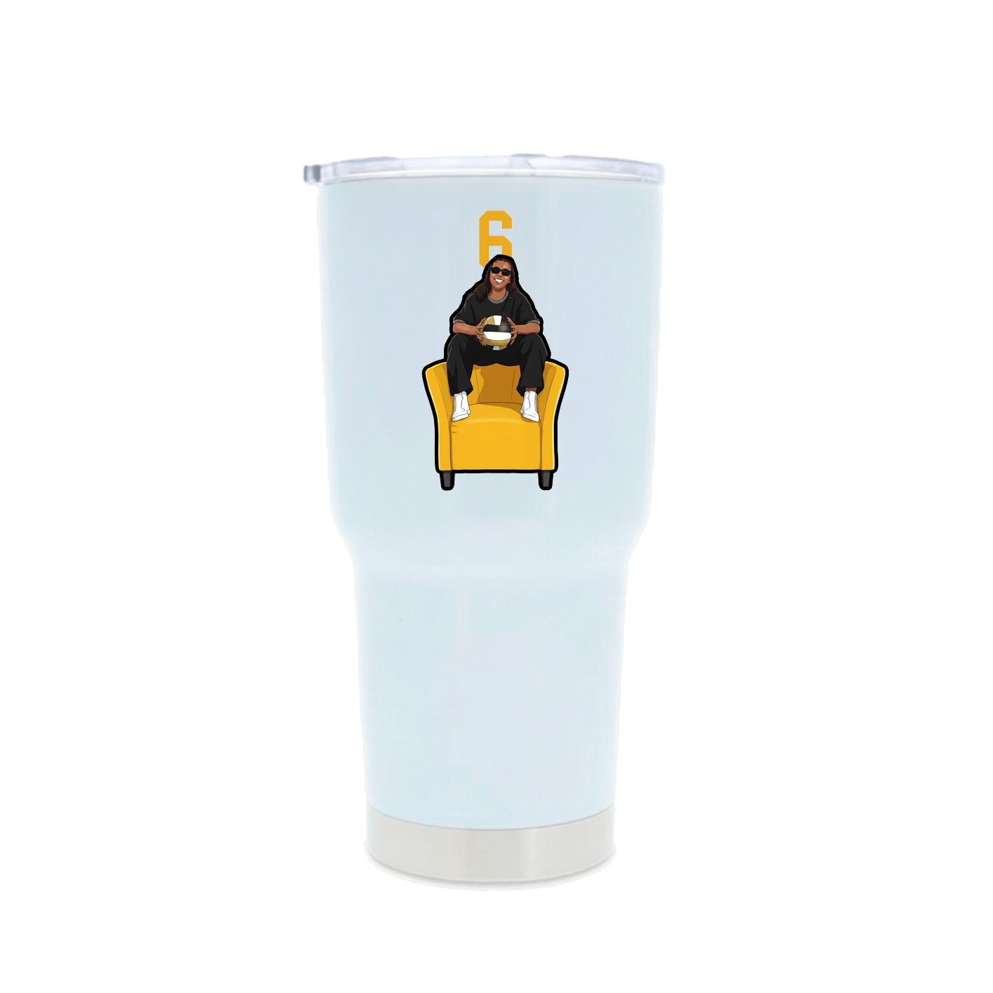 30oz Stainless Steel Tumbler — Number Top in White