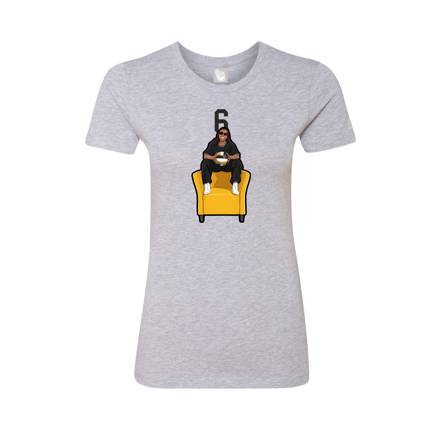 Fitted Women's Tee — Number Top in Grey