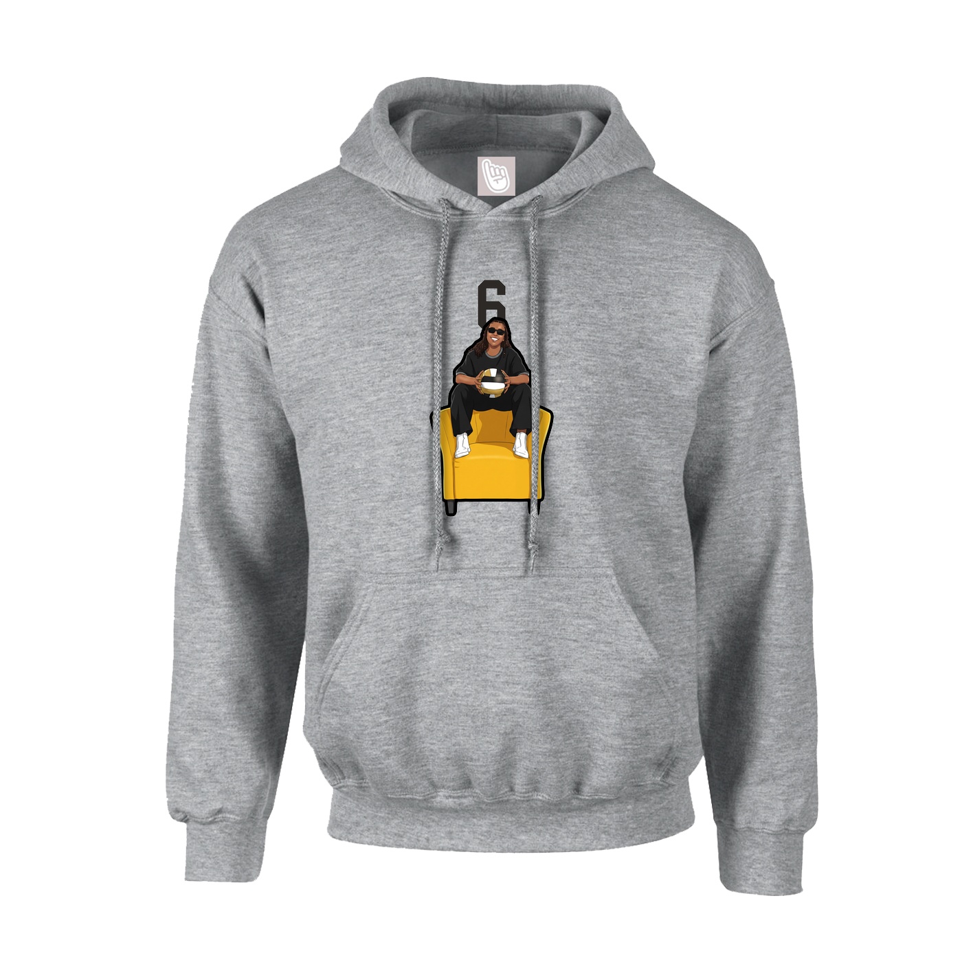 Hoodie — Number Top in Grey
