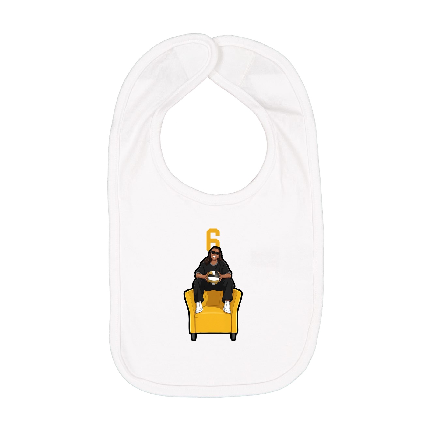 Infant Bib — Number Top in White