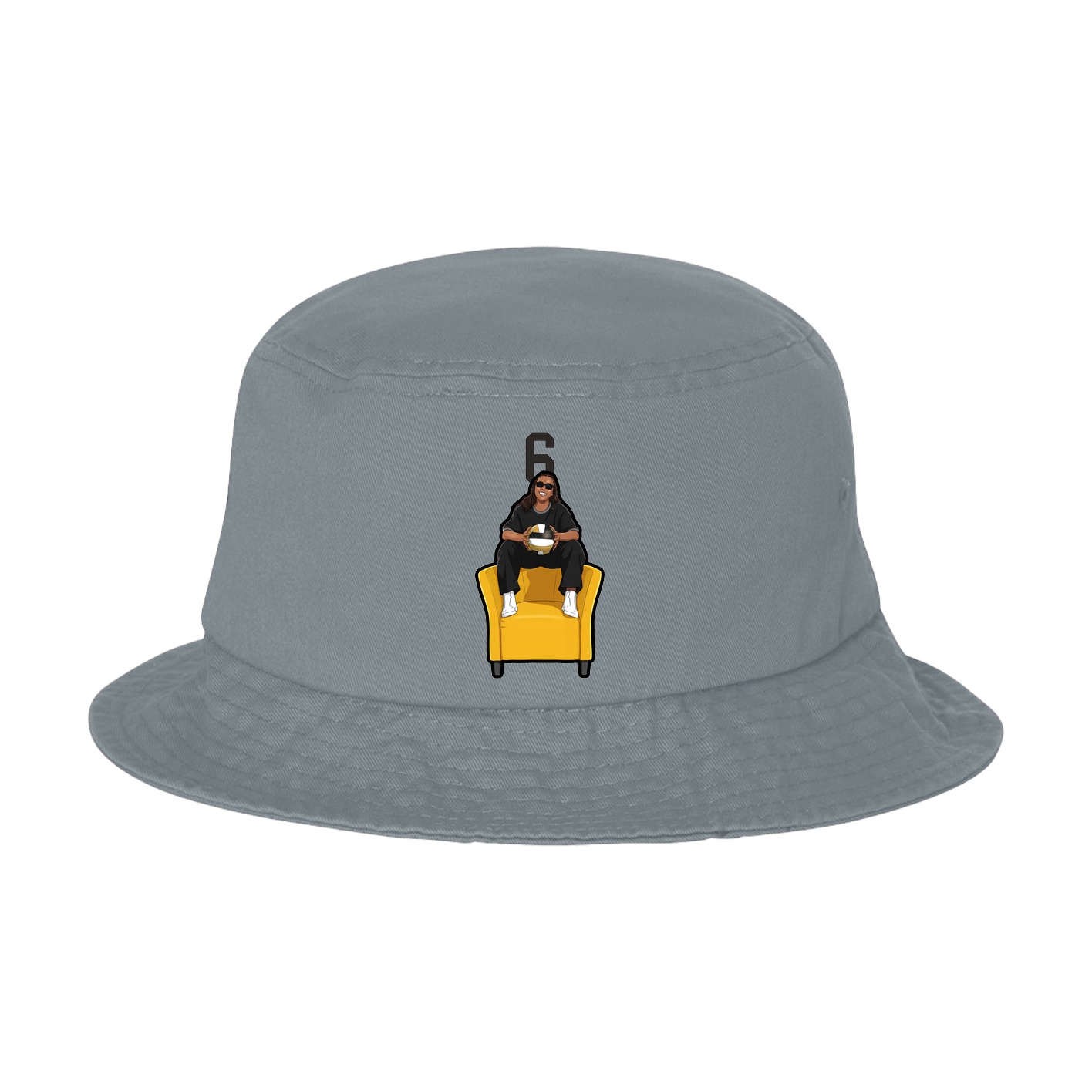 Bucket Cap — Number Top in Grey