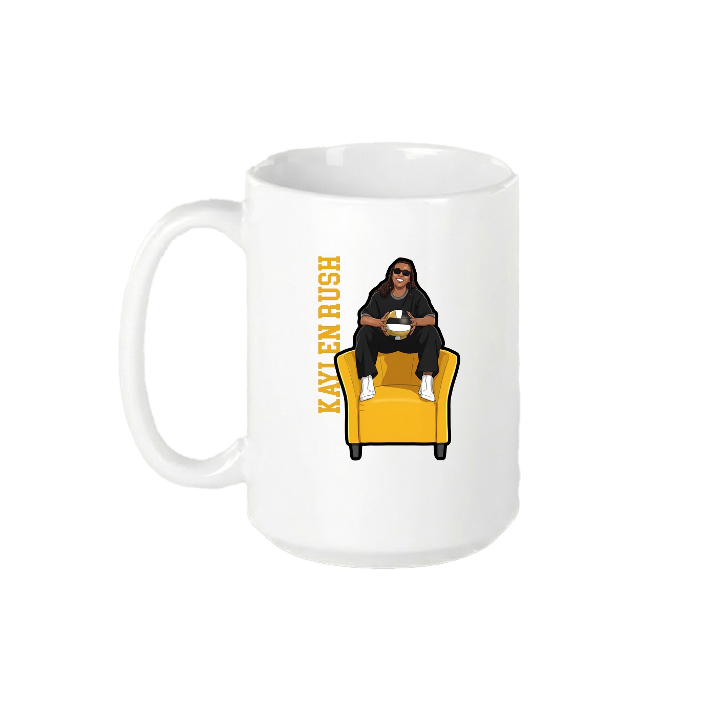 15oz Coffee Mug — Name Vertical in White