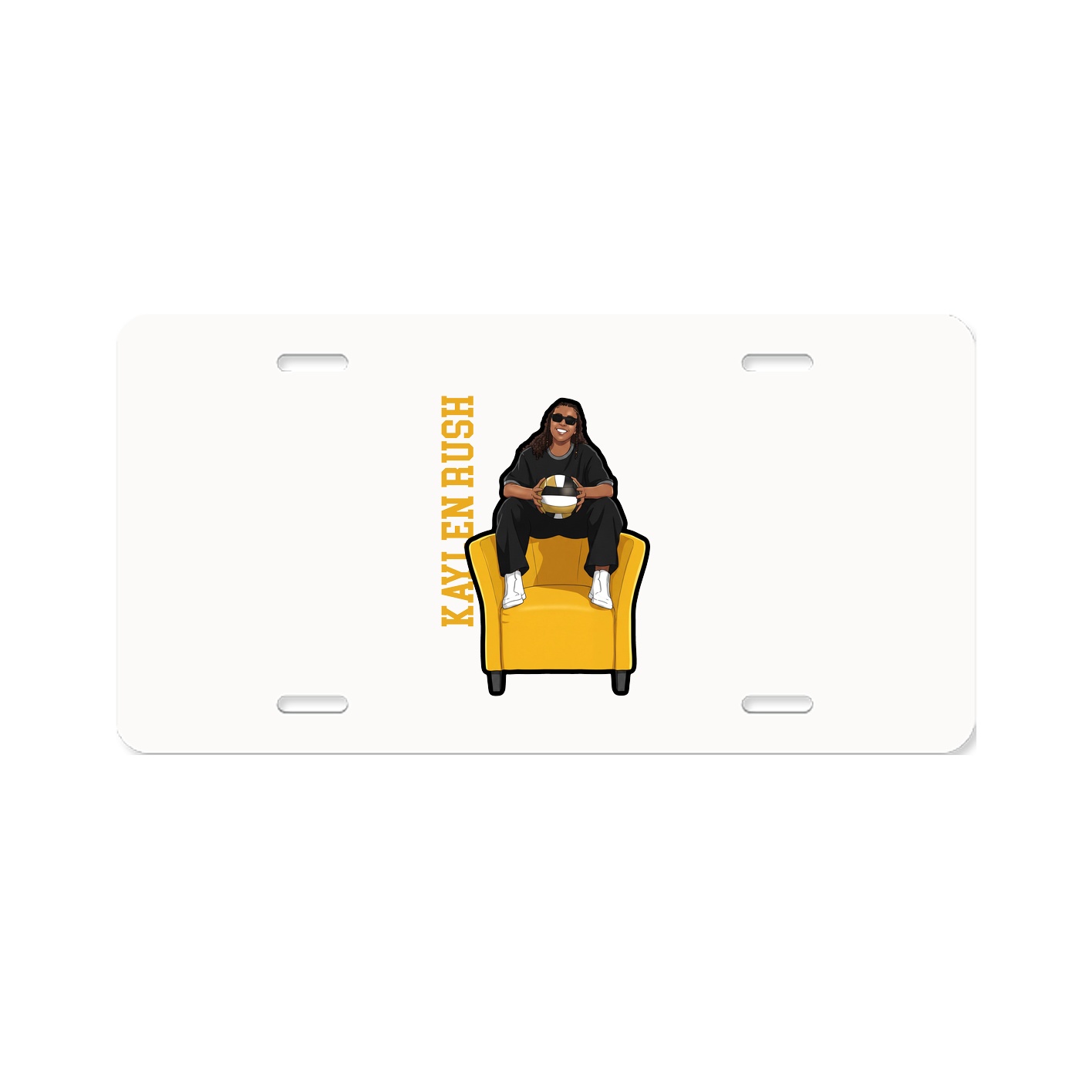 License Plate — Name Vertical in Classic