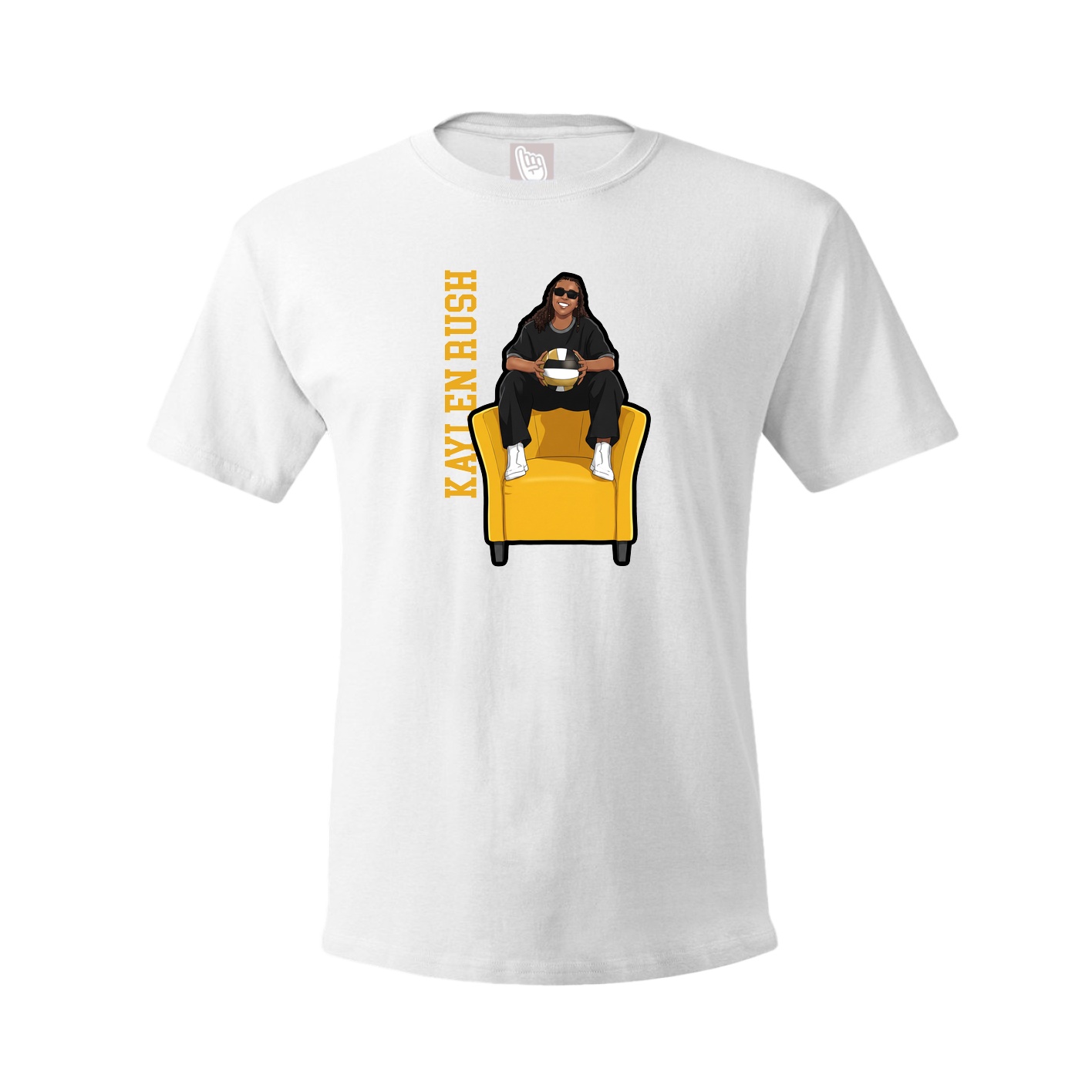 Tee — Name Vertical in White