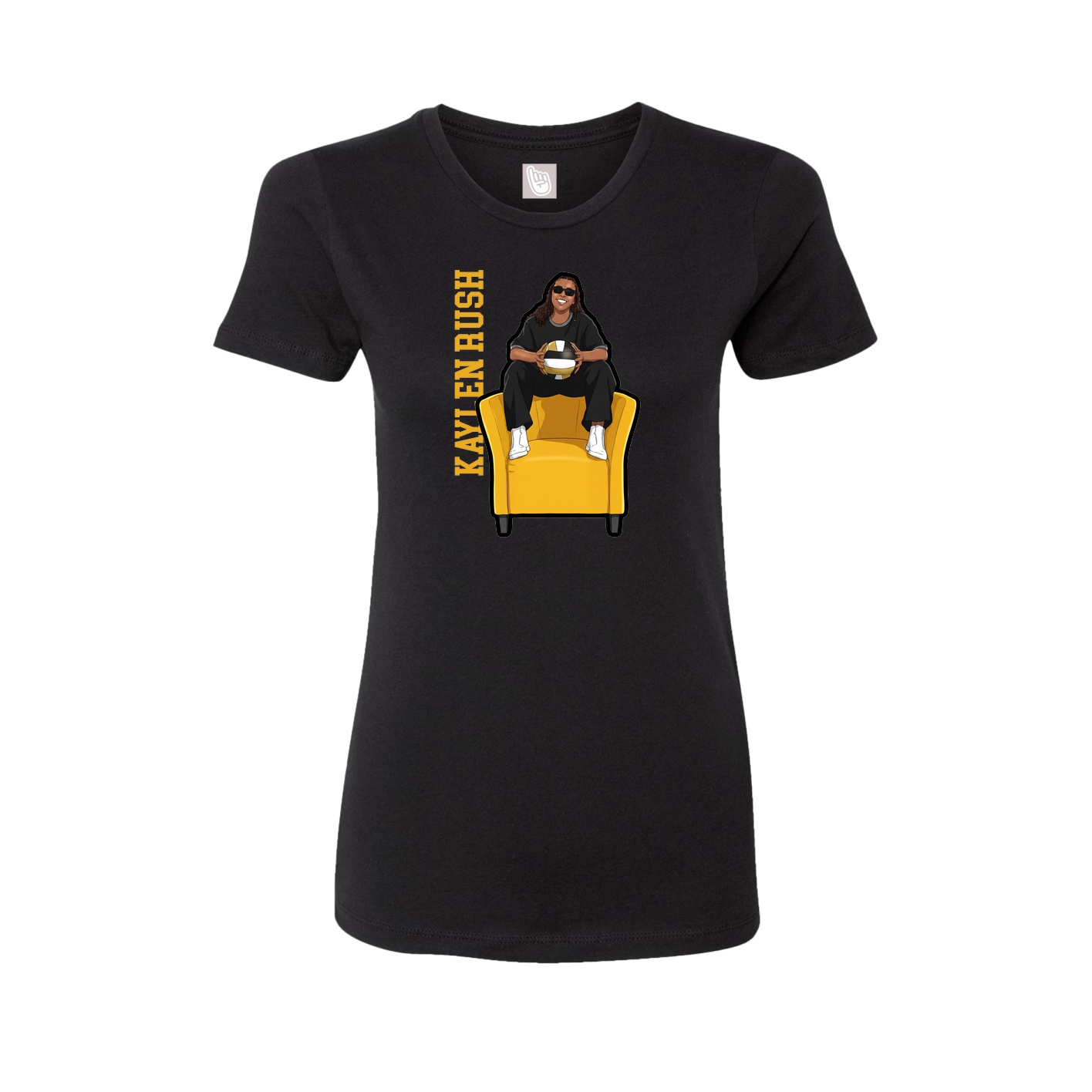 Fitted Women's Tee — Name Vertical in Black