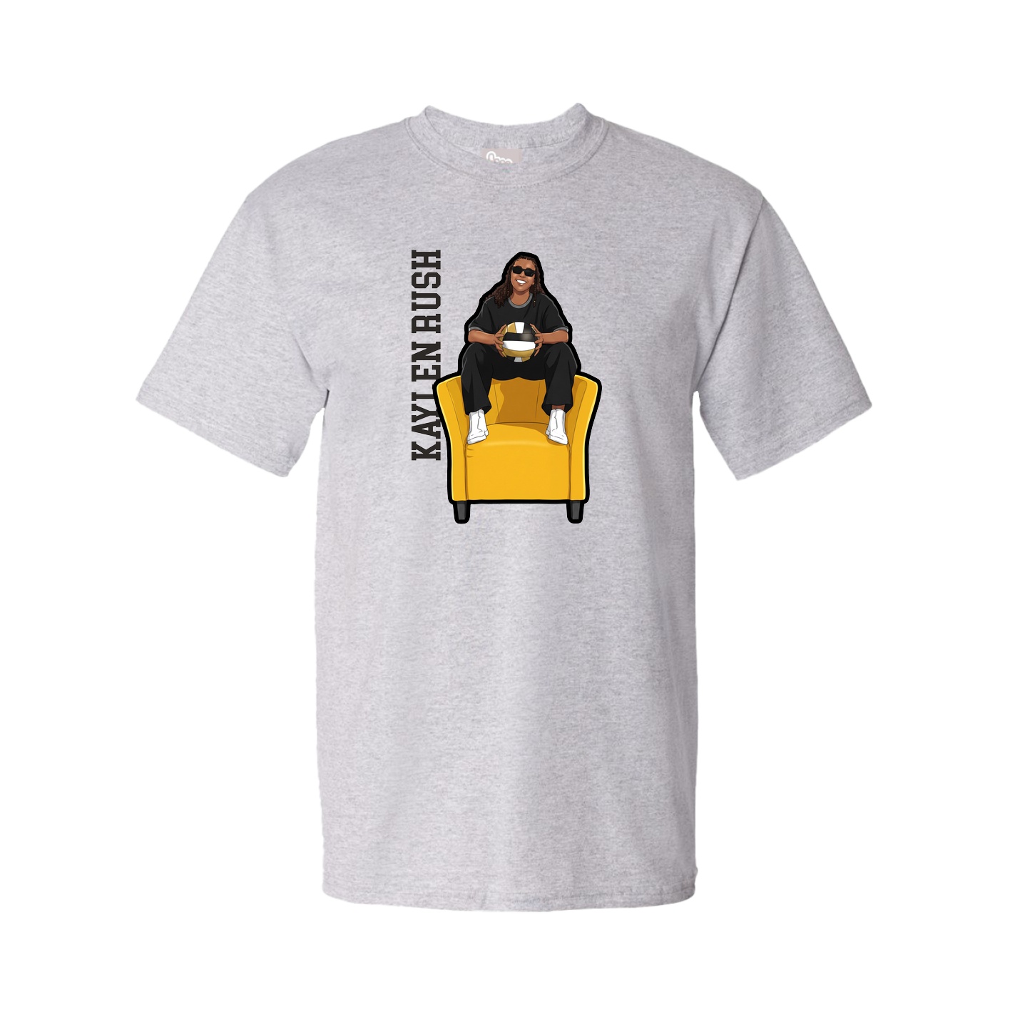 Youth Tee — Name Vertical in Grey