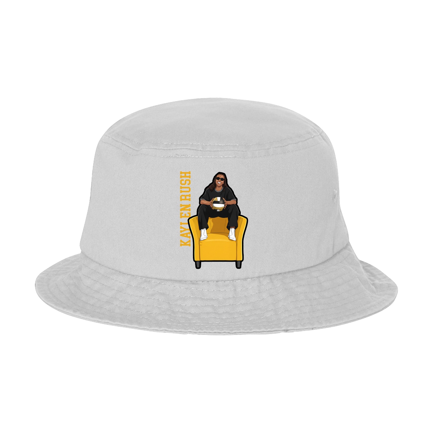 Bucket Cap — Name Vertical in White