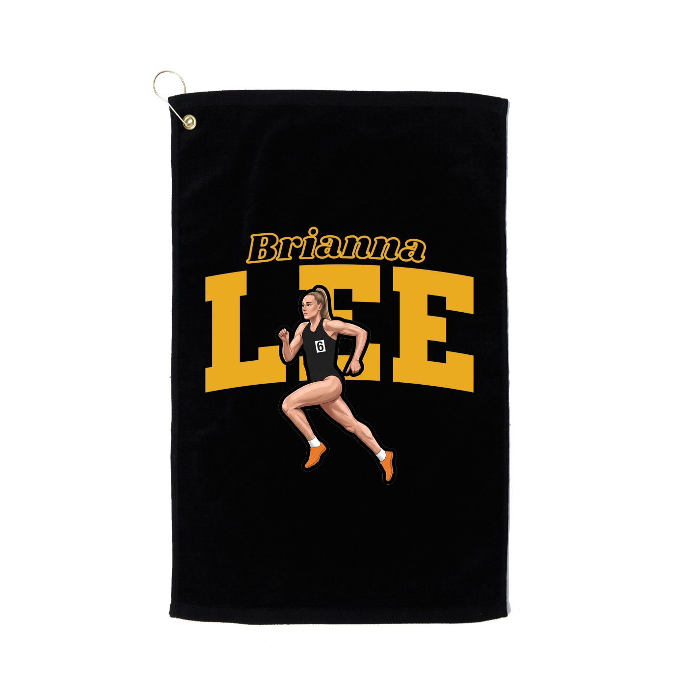 Golf Towel — Name Arch in Black