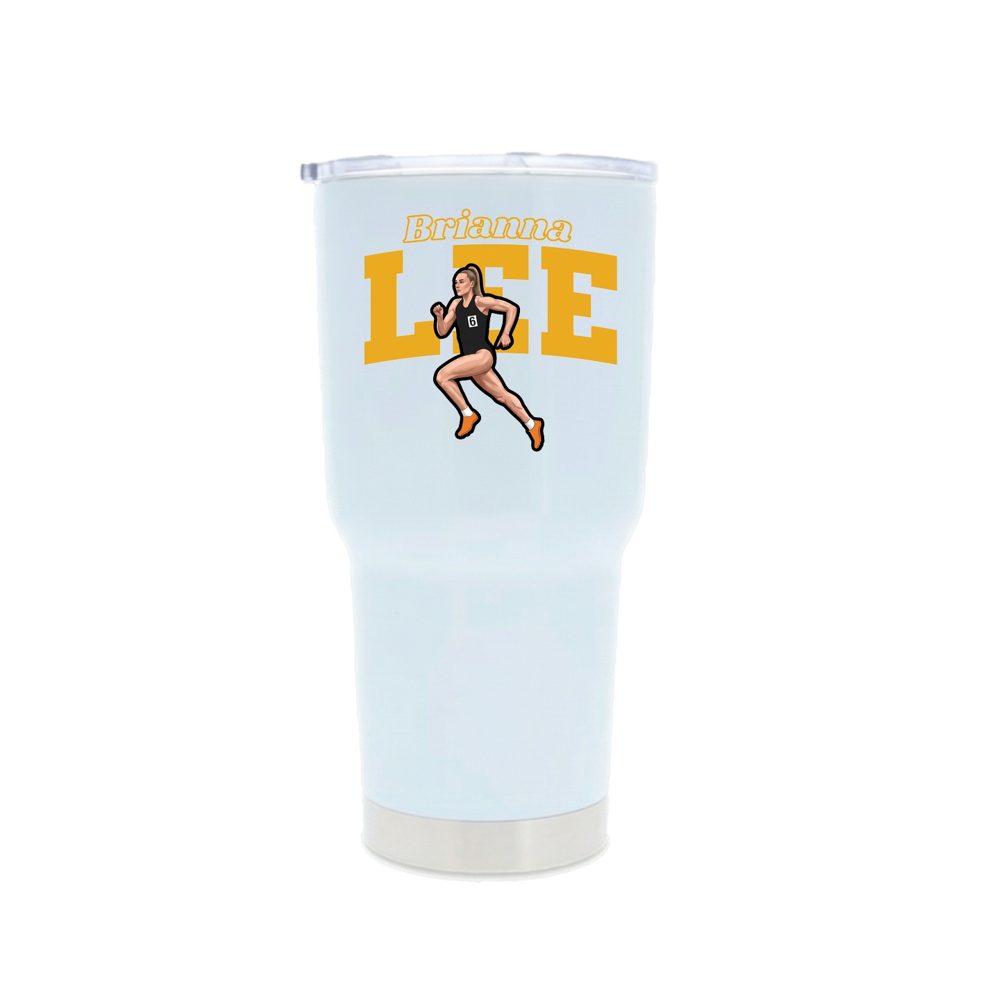 30oz Stainless Steel Tumbler — Name Arch in White