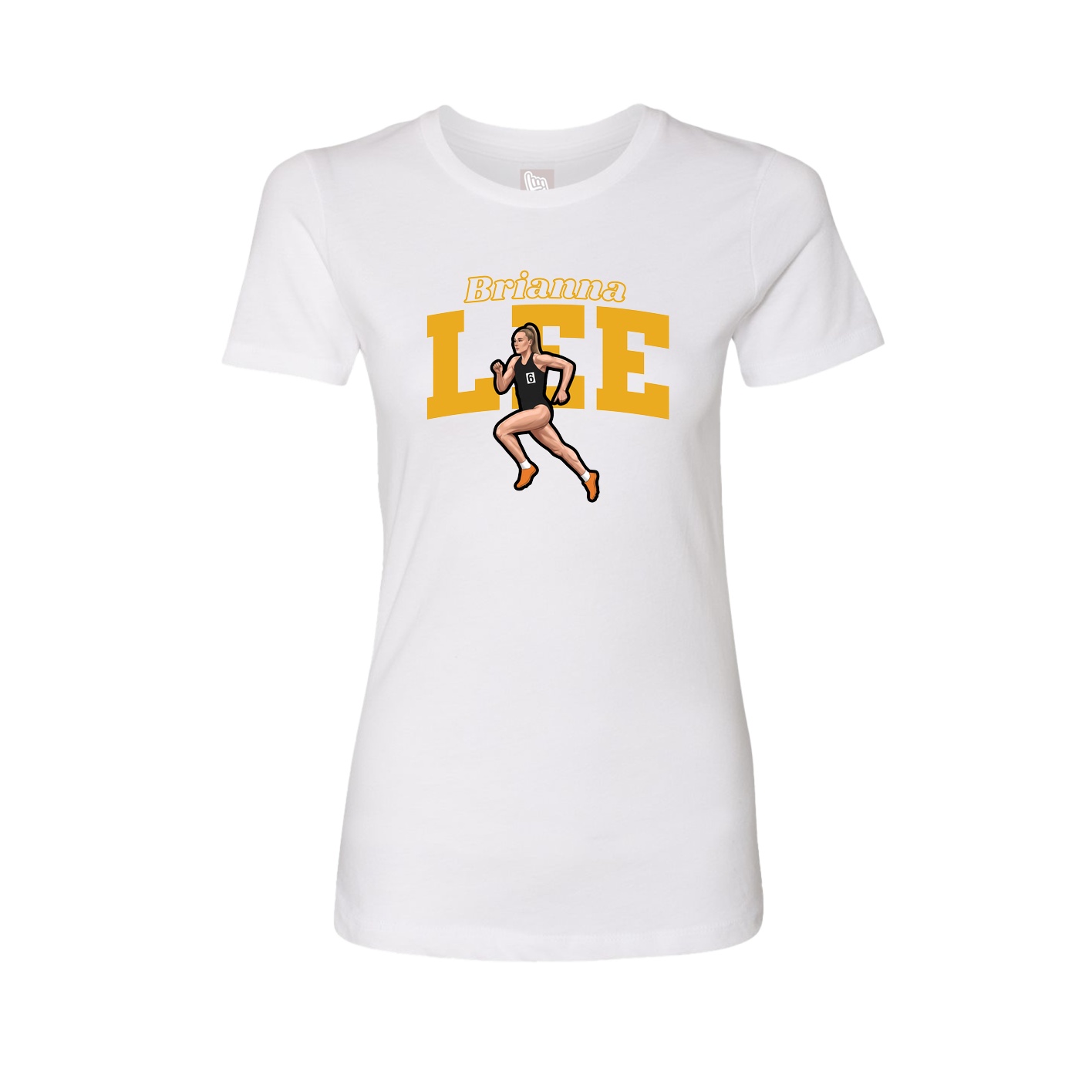 Fitted Women's Tee — Name Arch in White