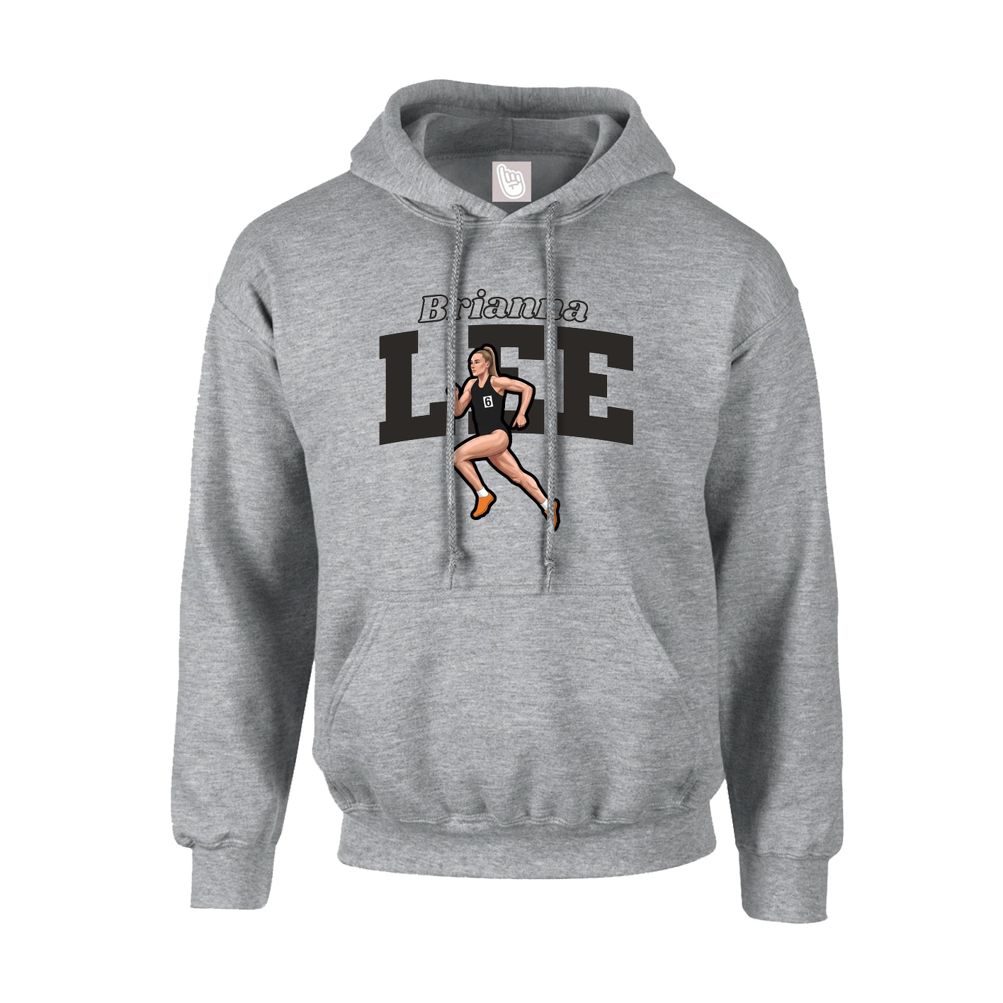 Youth Hoodie — Name Arch in Grey