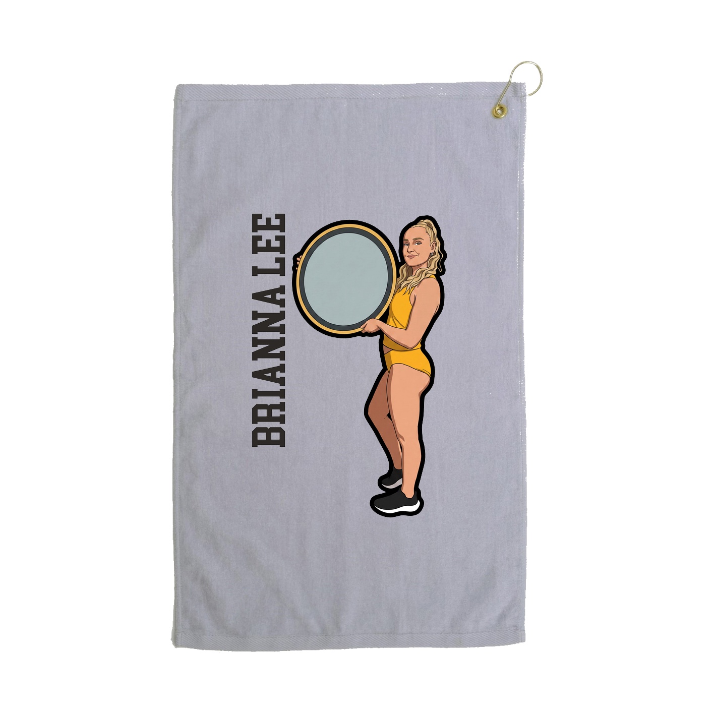 Golf Towel — Name Vertical in Grey
