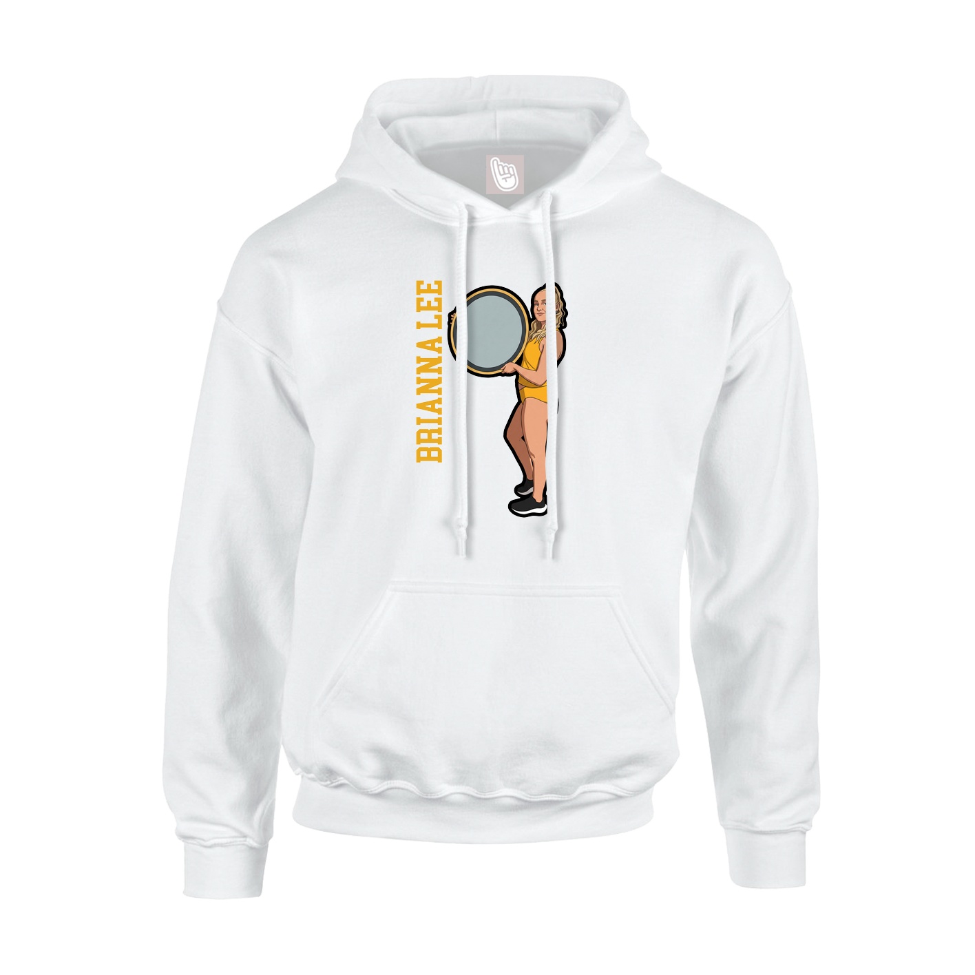 Hoodie — Name Vertical in White