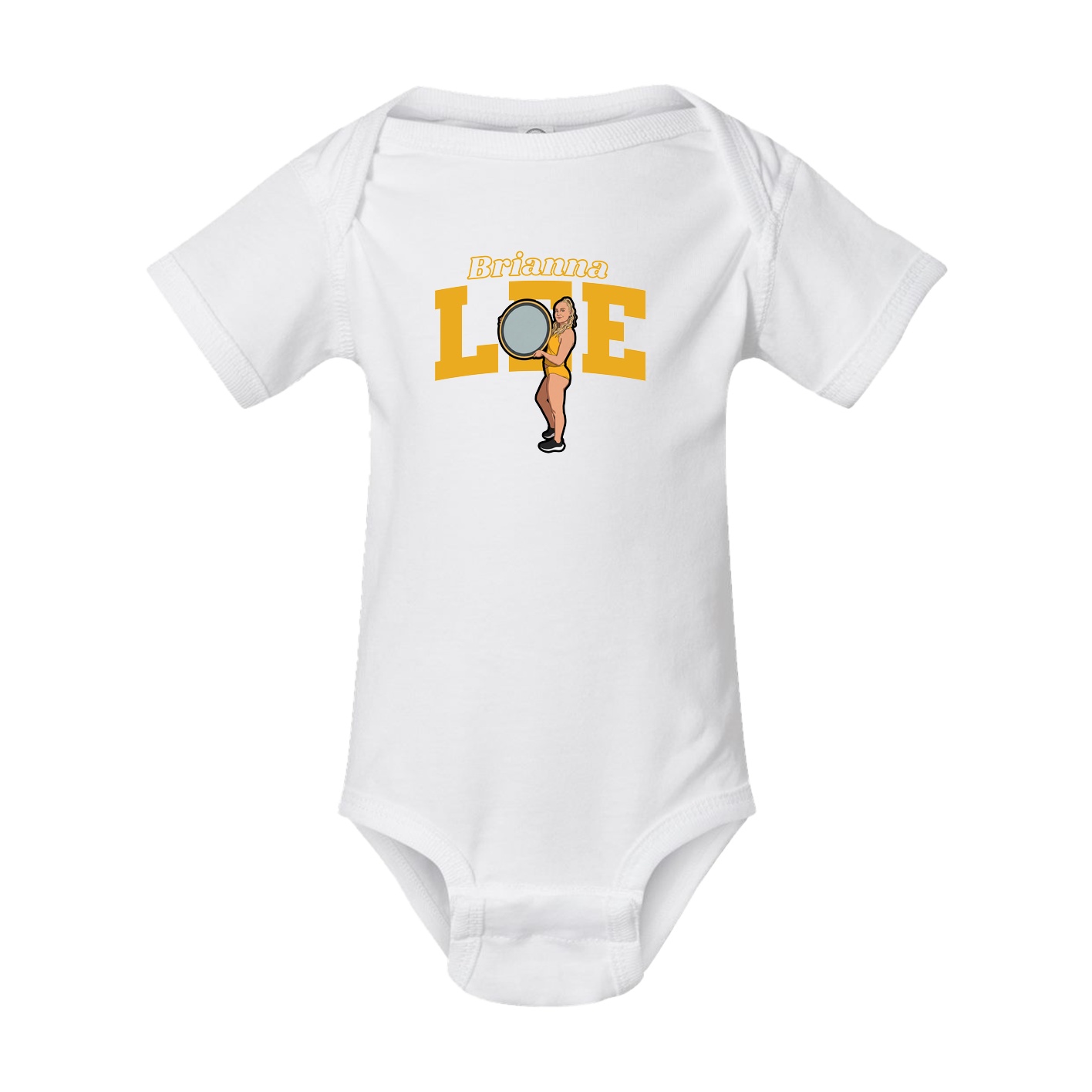 Baby Onesie — Name Arch in White