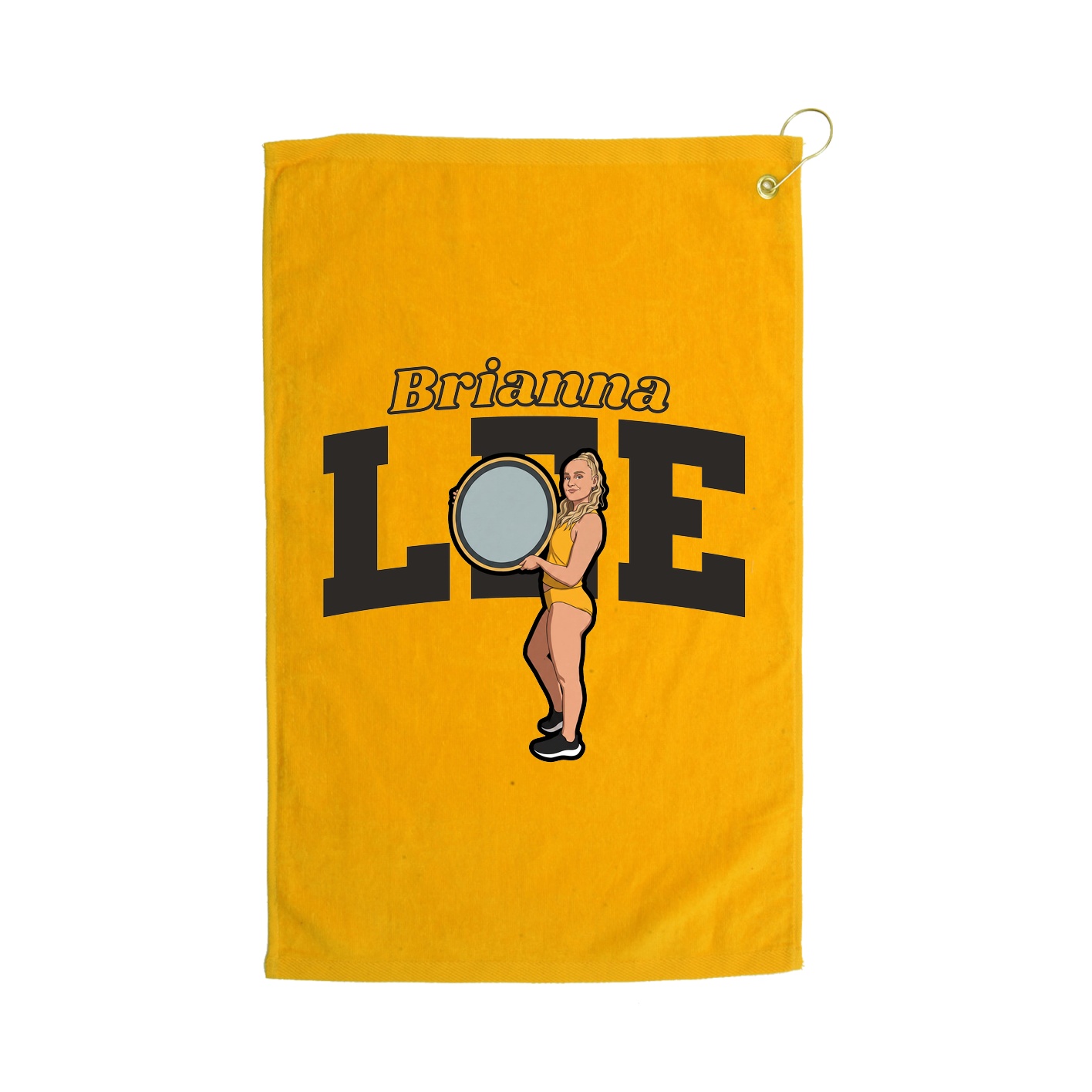Golf Towel — Name Arch in Gold