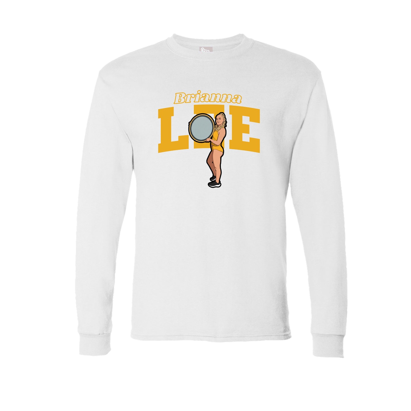 Long Sleeve Tee — Name Arch in White