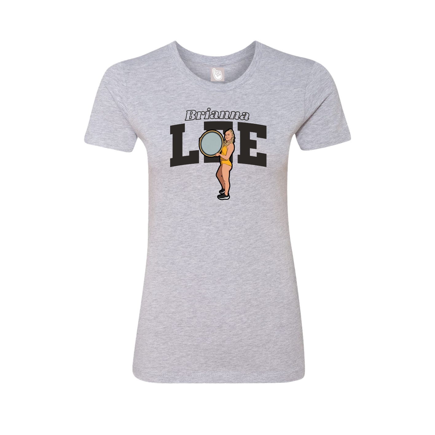 Fitted Women's Tee — Name Arch in Grey