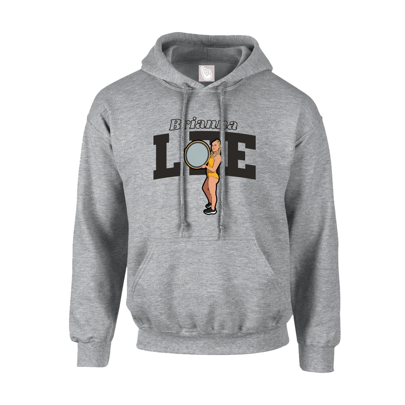 Youth Hoodie — Name Arch in Grey