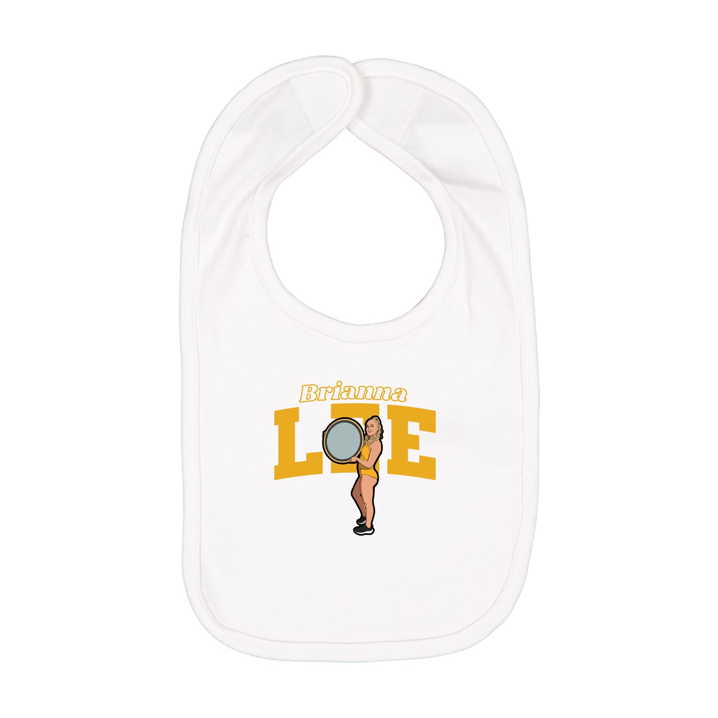 Infant Bib — Name Arch in White
