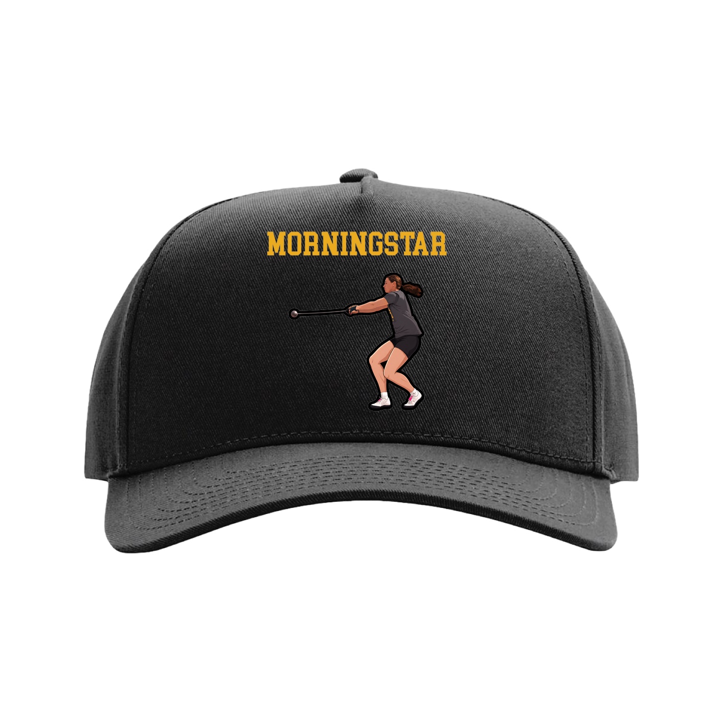 Full Fabric Five-Panel Champ Cap — Shirsey in Black