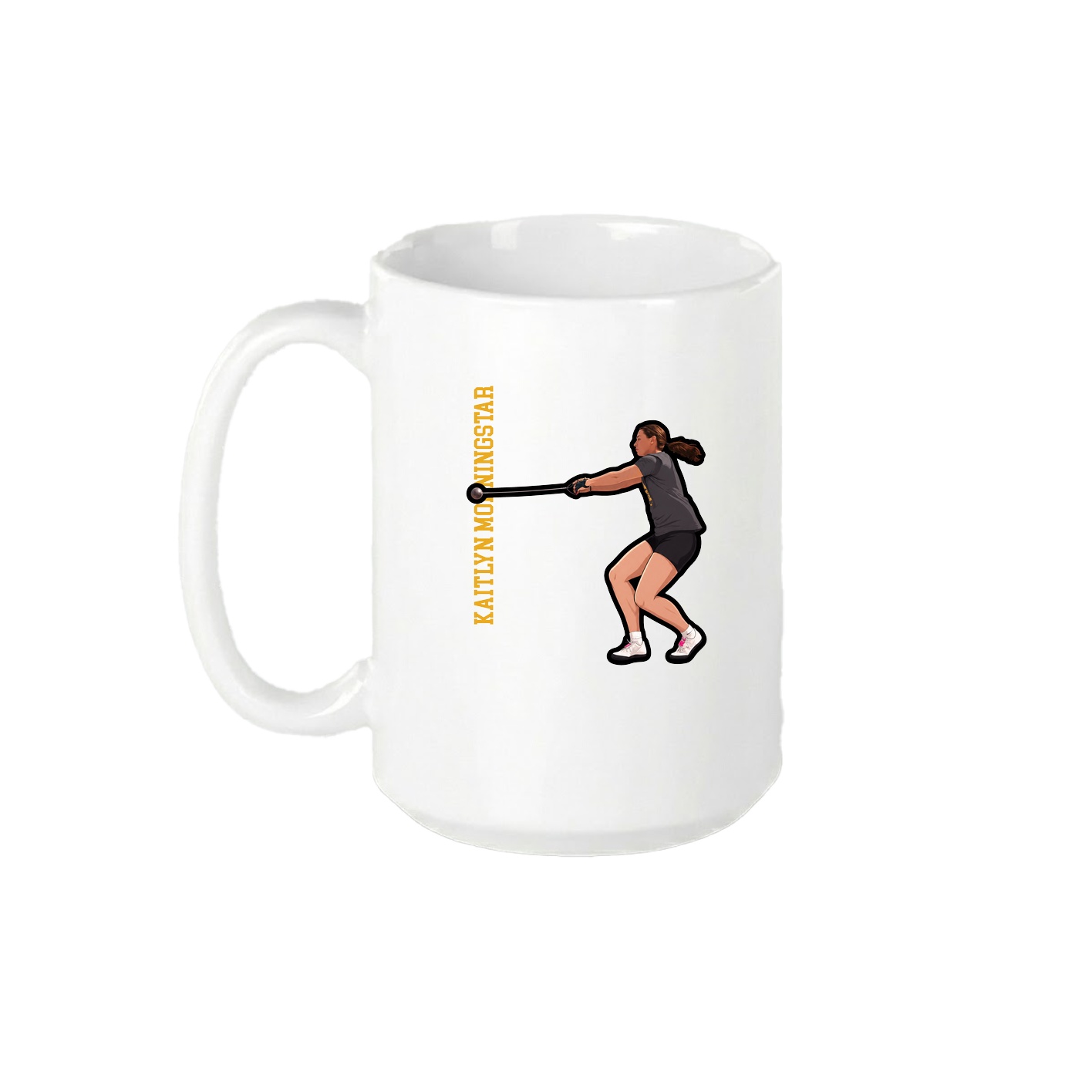 15oz Coffee Mug — Name Vertical in White