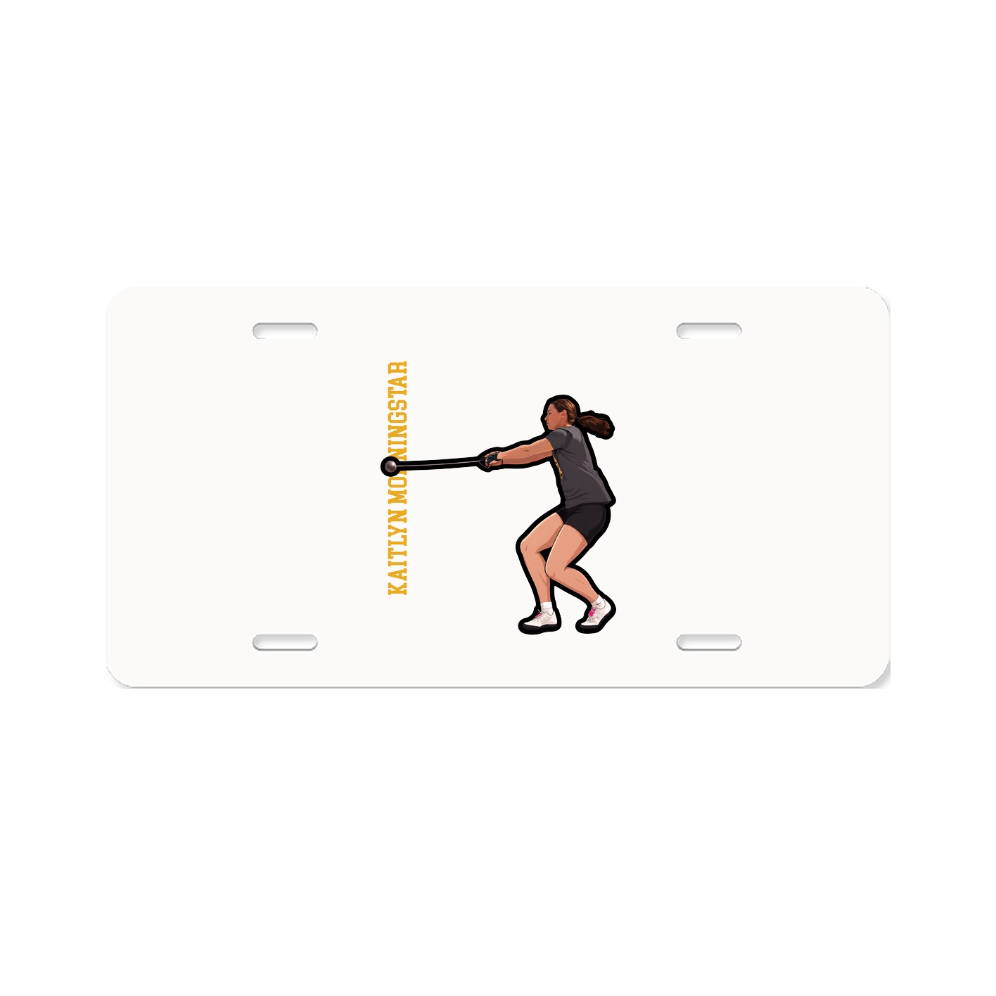 License Plate — Name Vertical in Classic